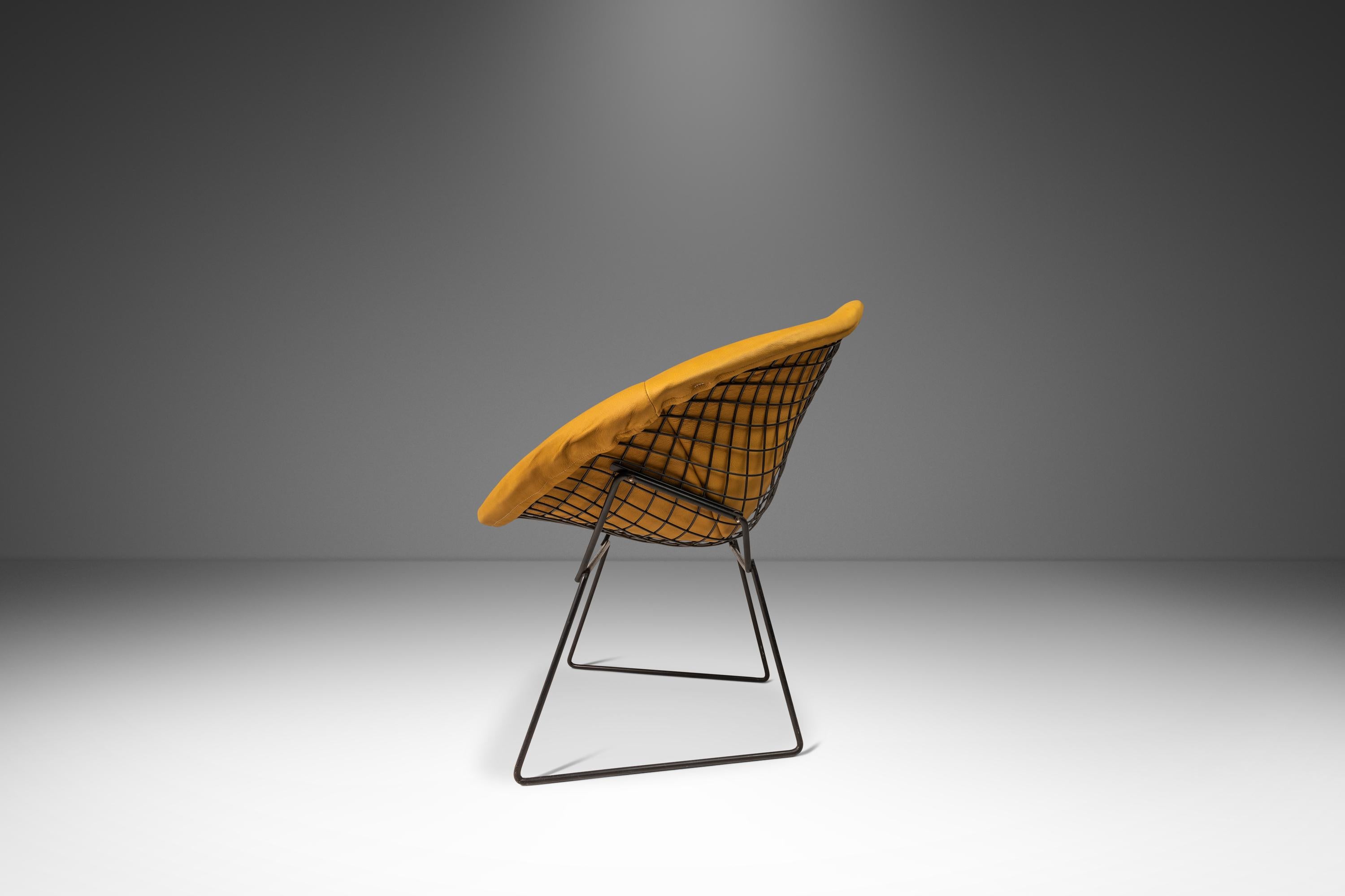 American Mid-Century 'Diamond' Chair in Leather by Harry Bertoia for Knoll, USA, c. 1960s