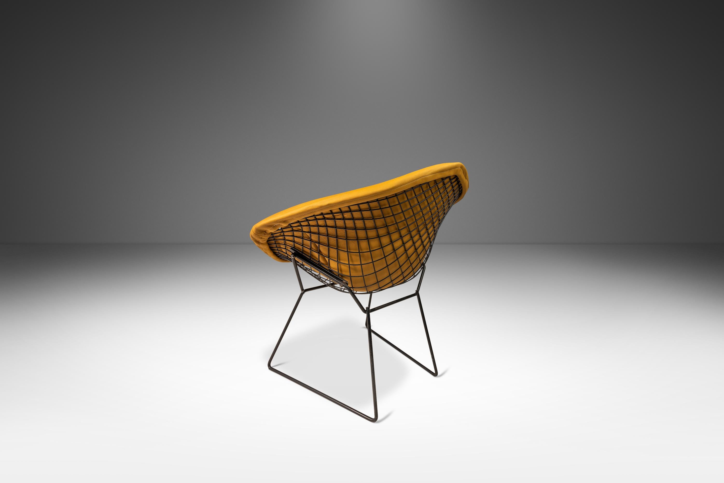 Mid-20th Century Mid-Century 'Diamond' Chair in Leather by Harry Bertoia for Knoll, USA, c. 1960s