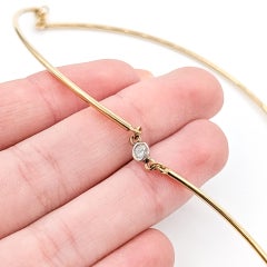 Mid-Century Diamond Choker Necklace in 14k Yellow Gold