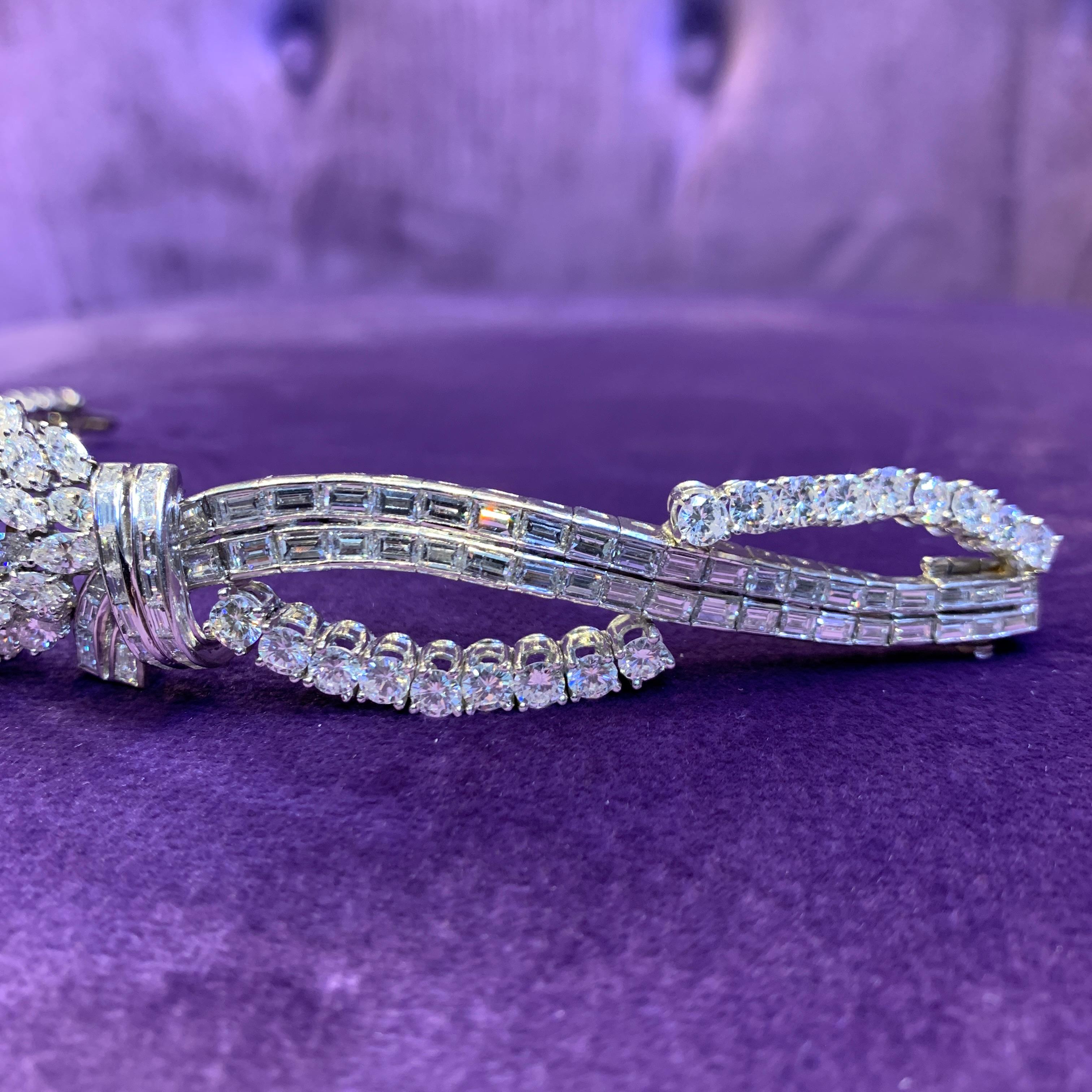 Mid Century Diamond Cluster Bracelet For Sale 5