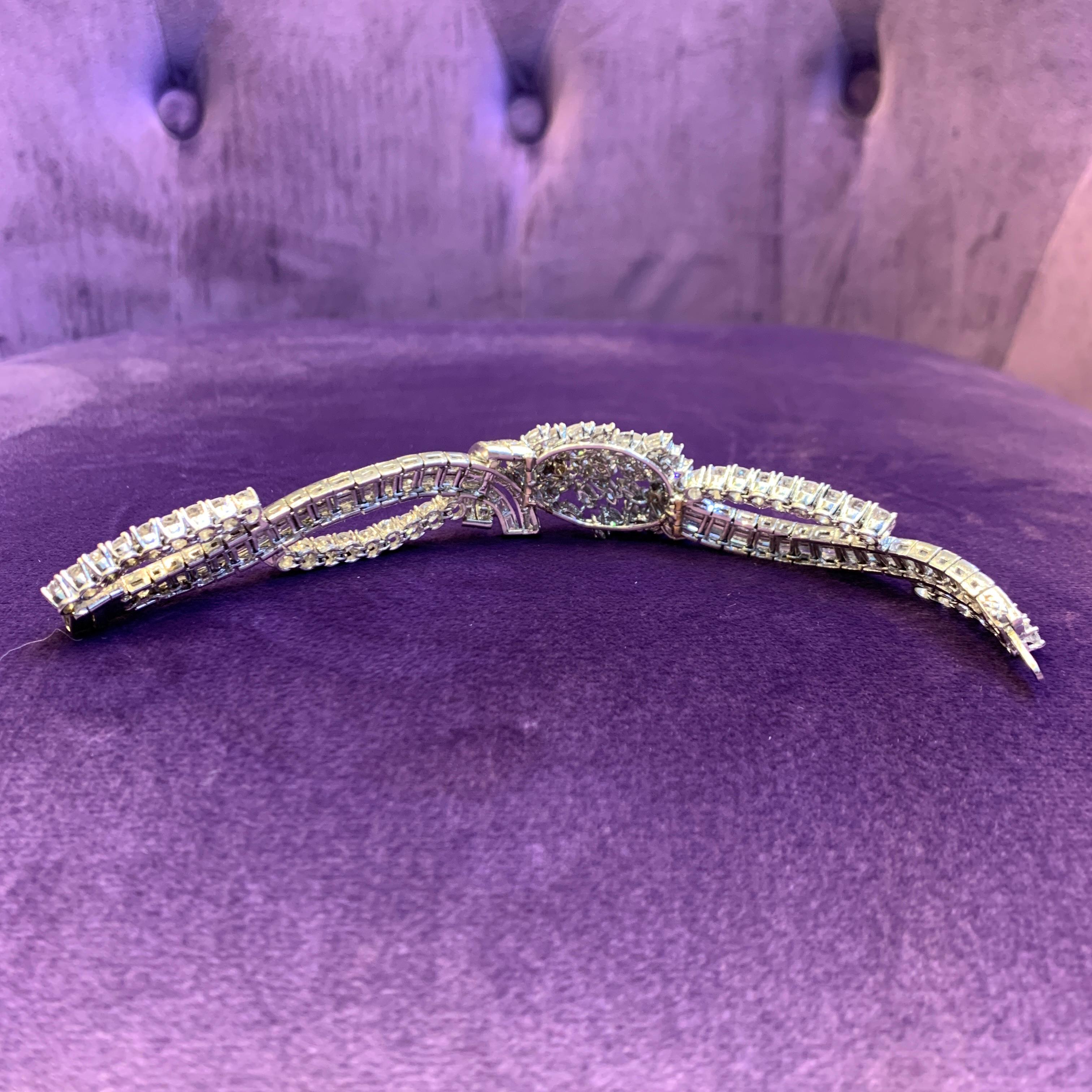 Mid Century Diamond Cluster Bracelet For Sale 7