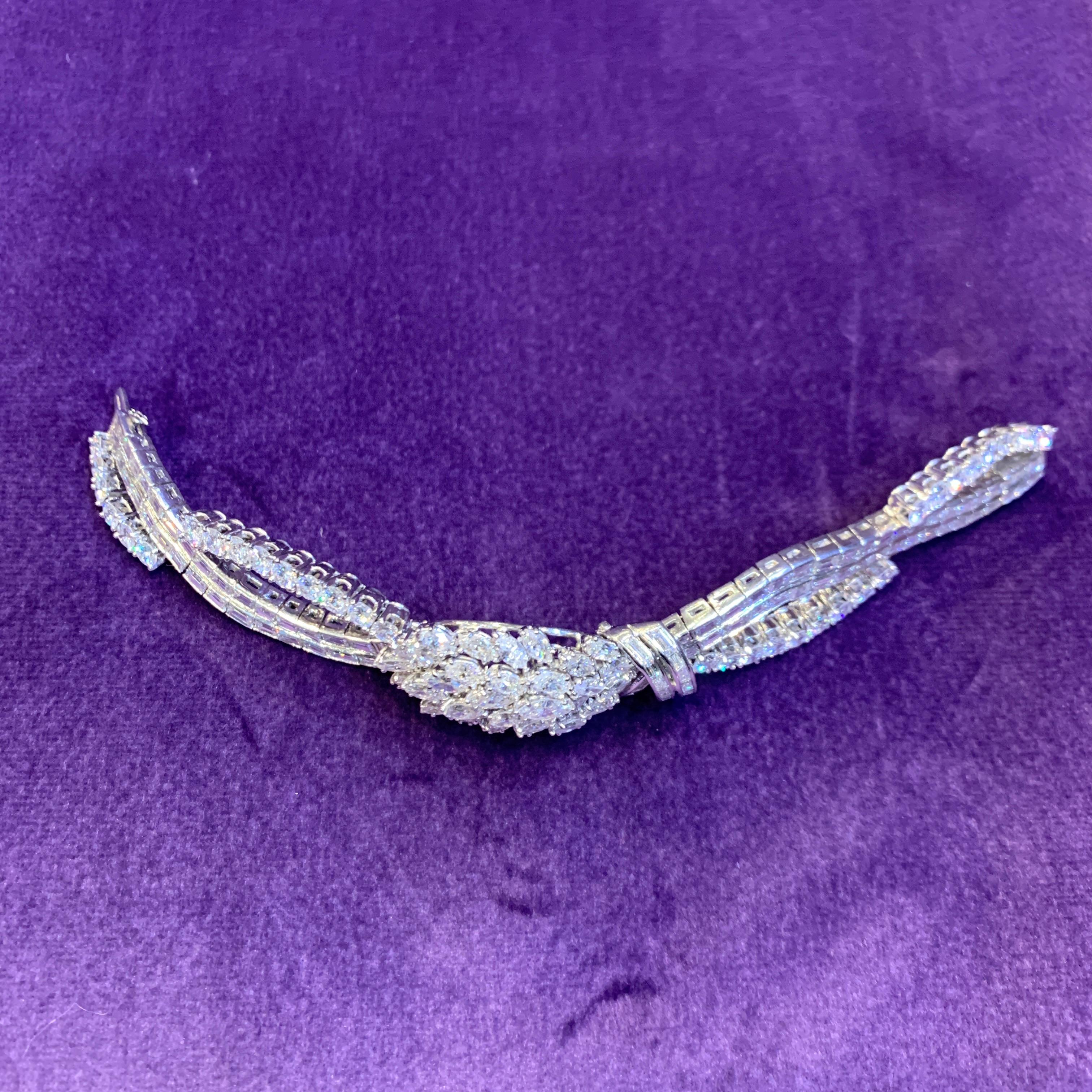 Mid Century Diamond Cluster Bracelet For Sale 3