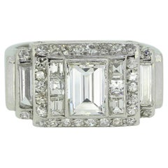 Bague à grappes de diamants du milieu du siècle