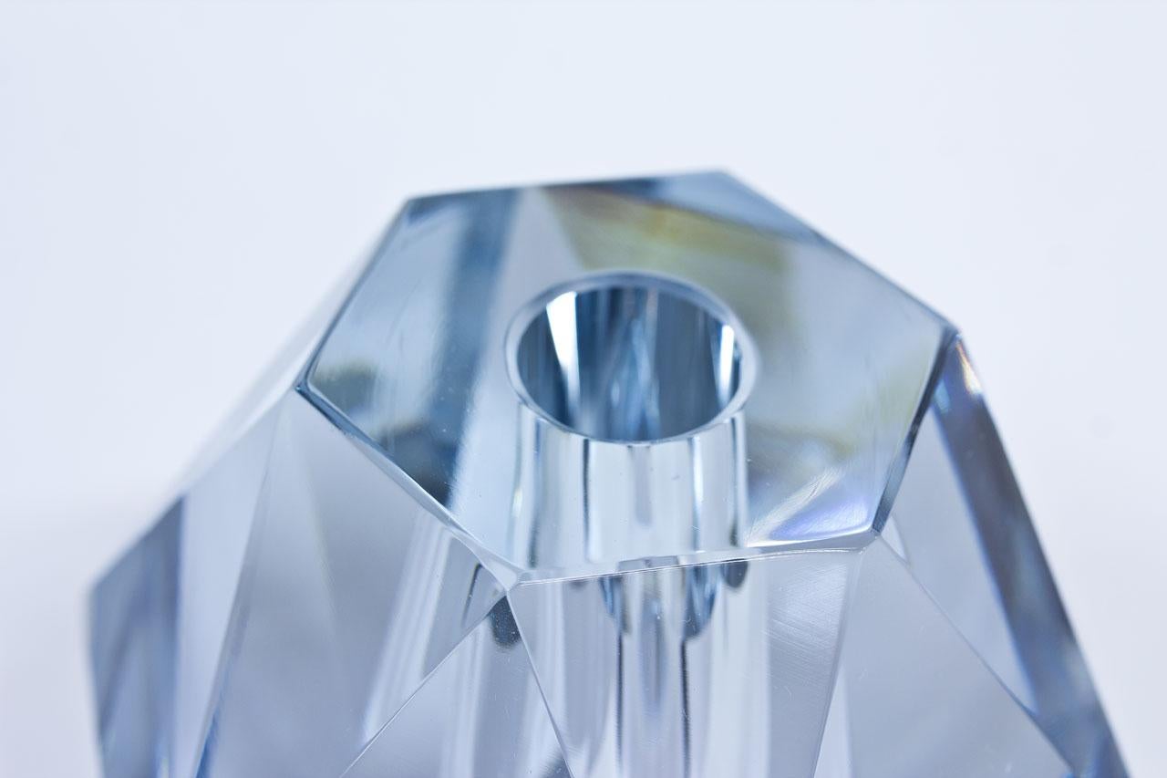 Scandinavian Modern Midcentury Diamond Crystal Glass Vase by Strömbergshyttan, Sweden