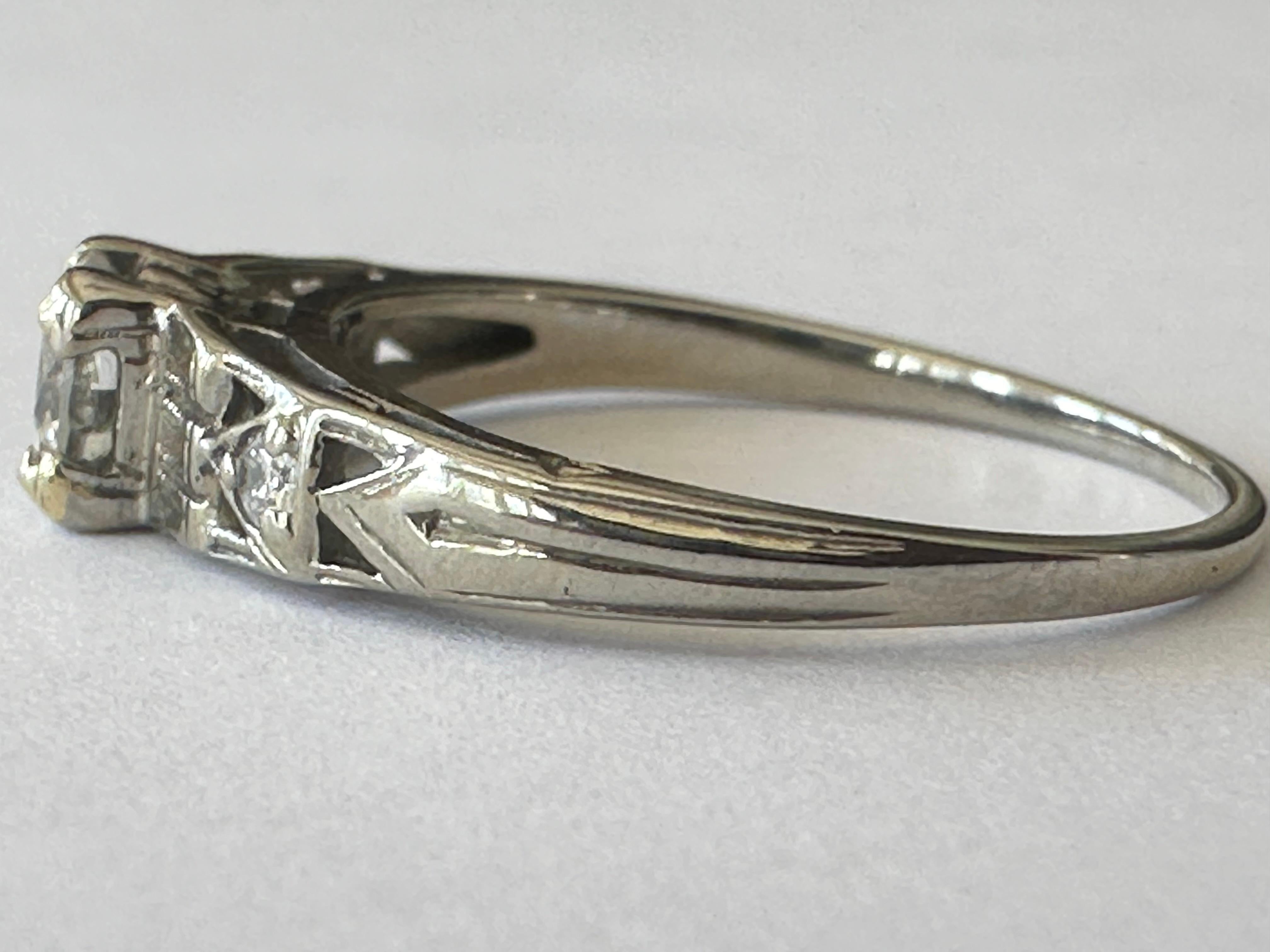 Retro Mid-Century Diamond Engagement Ring  For Sale