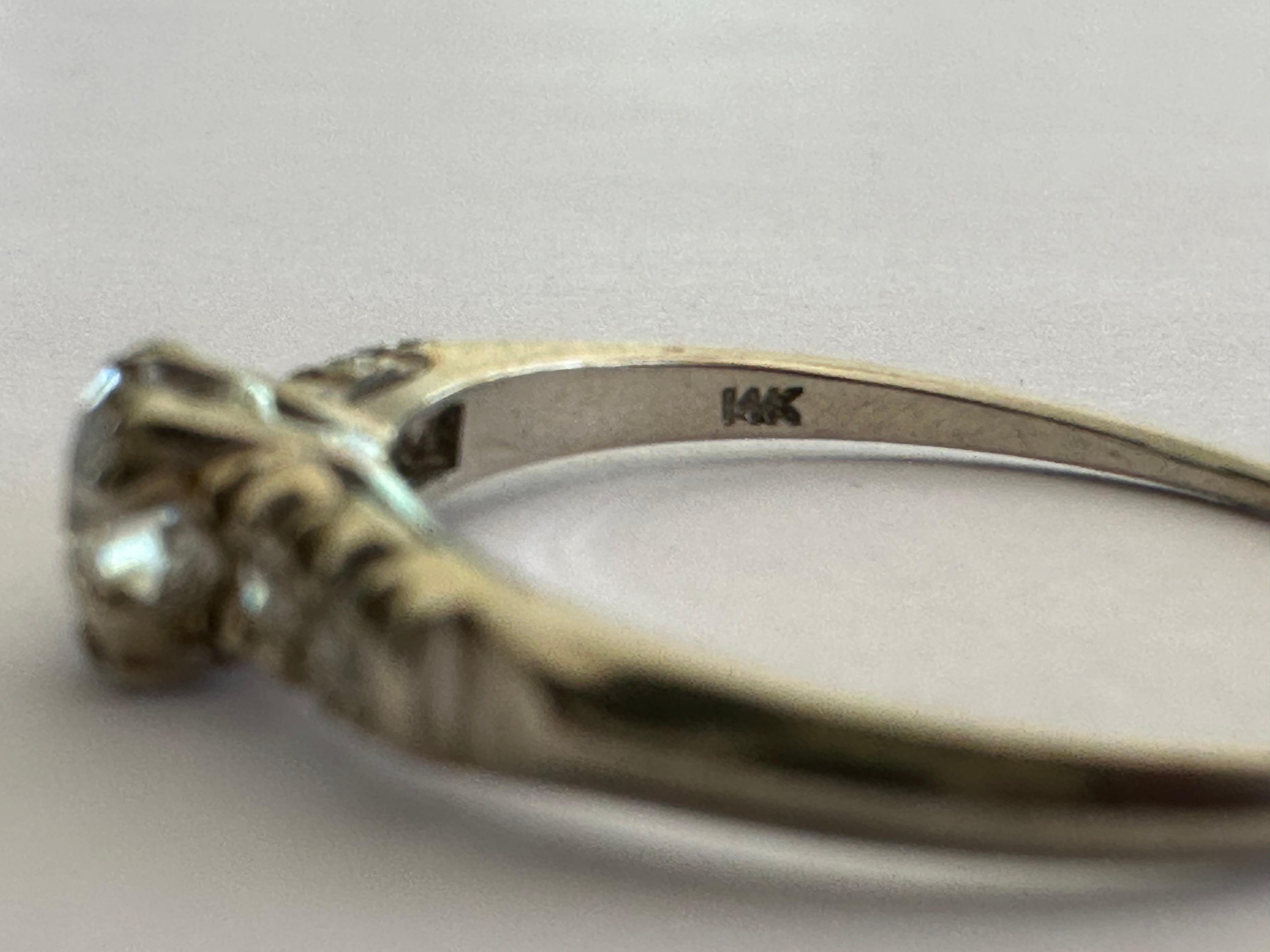Retro Mid-Century Diamond Engagement Ring  For Sale