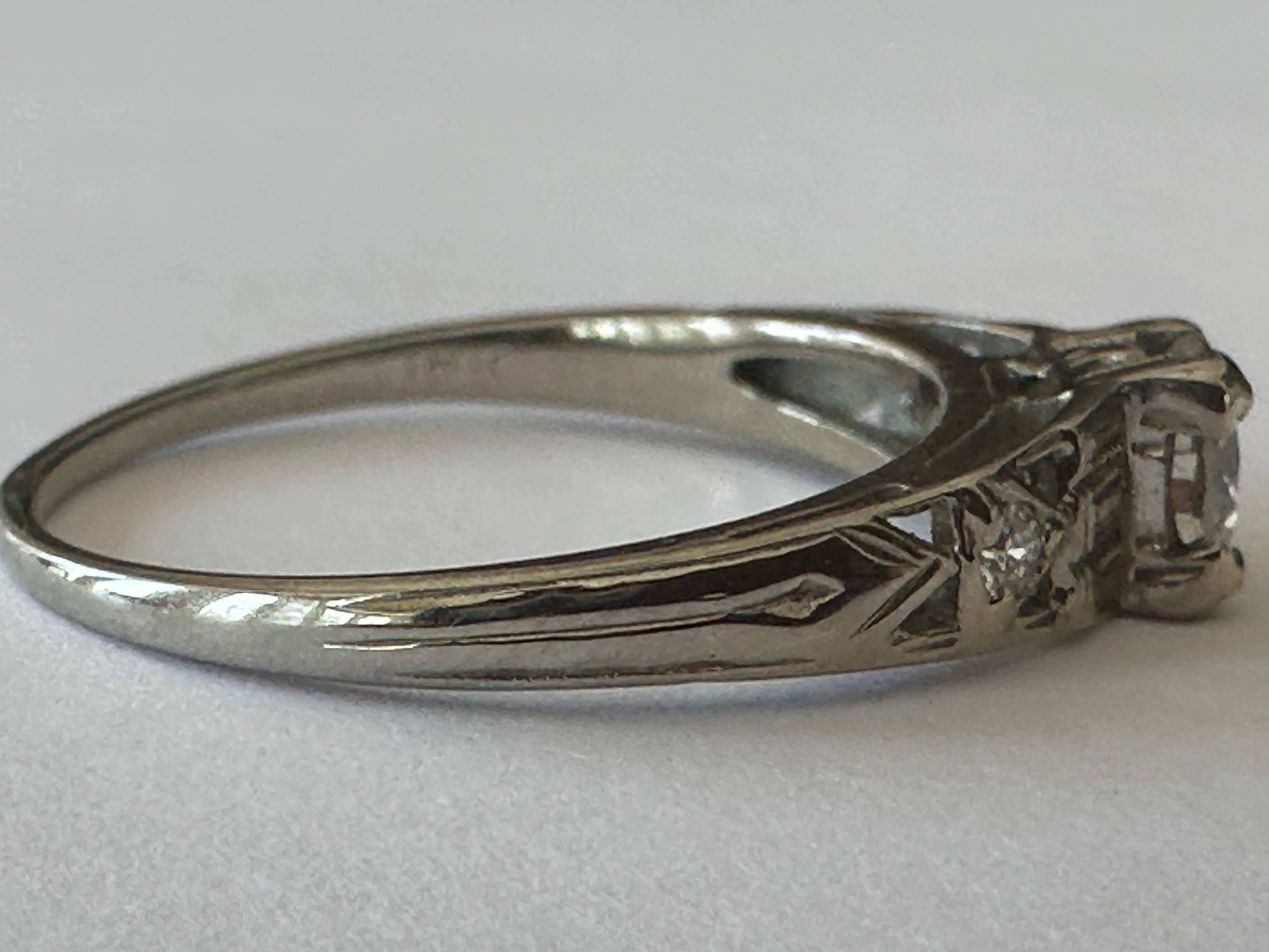 Mid-Century Diamond Engagement Ring In Good Condition For Sale In Denver, CO