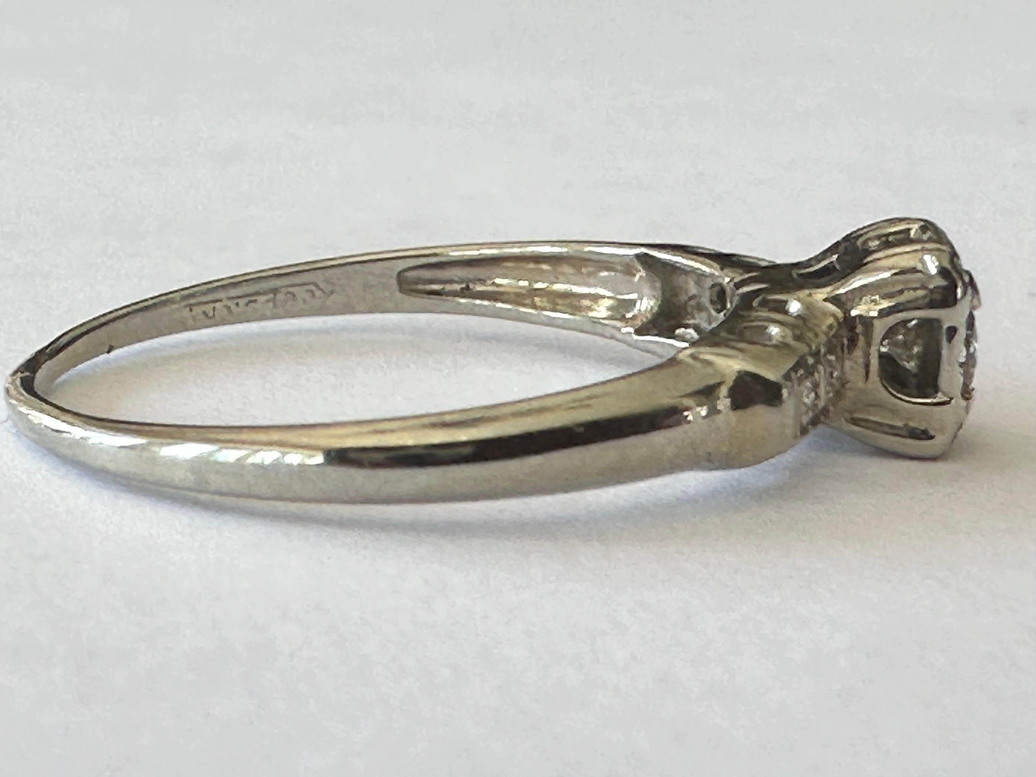 Women's Mid-Century Diamond Engagement Ring  For Sale