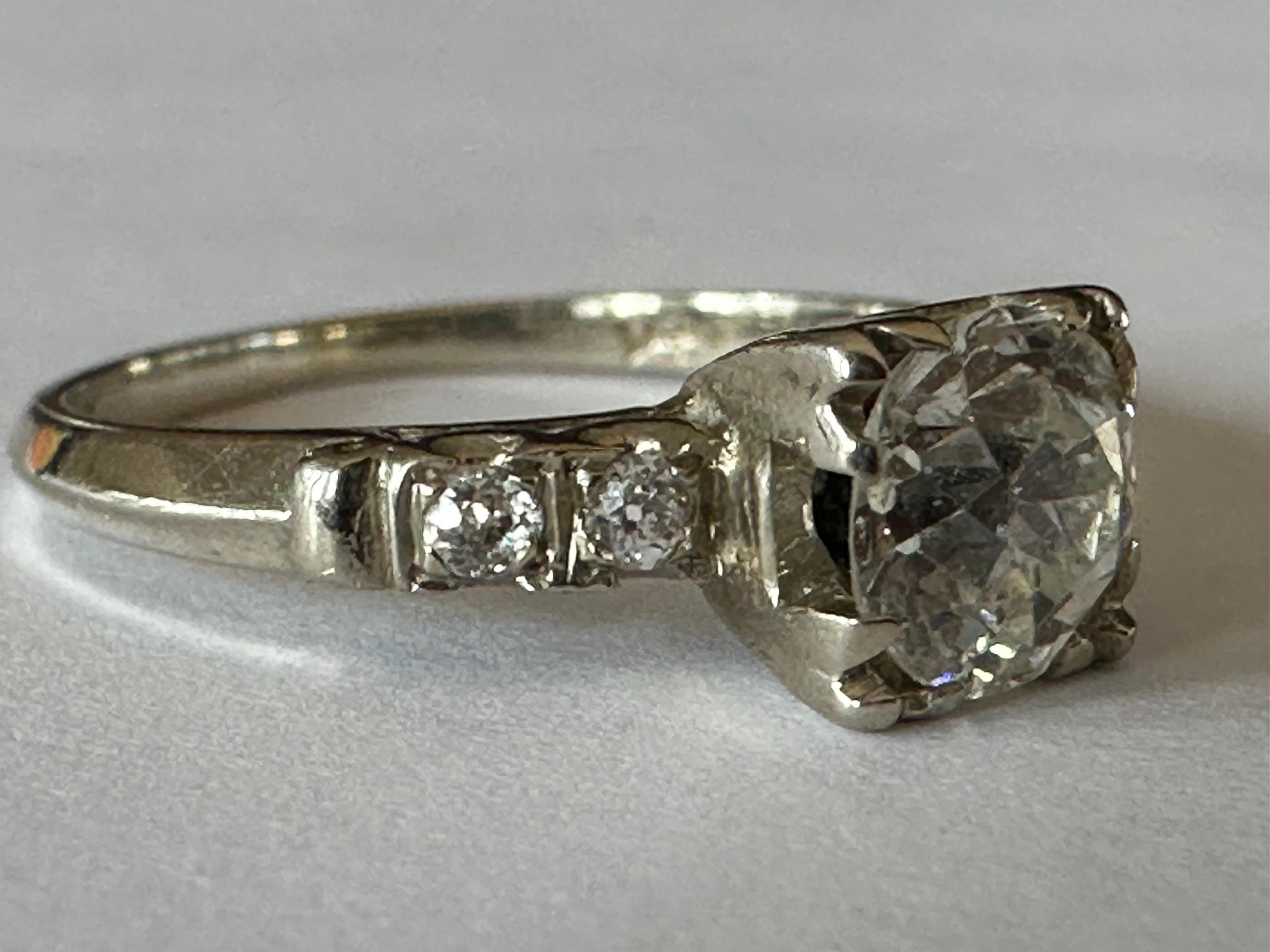 Mid-Century Diamond Engagement Ring  For Sale 1