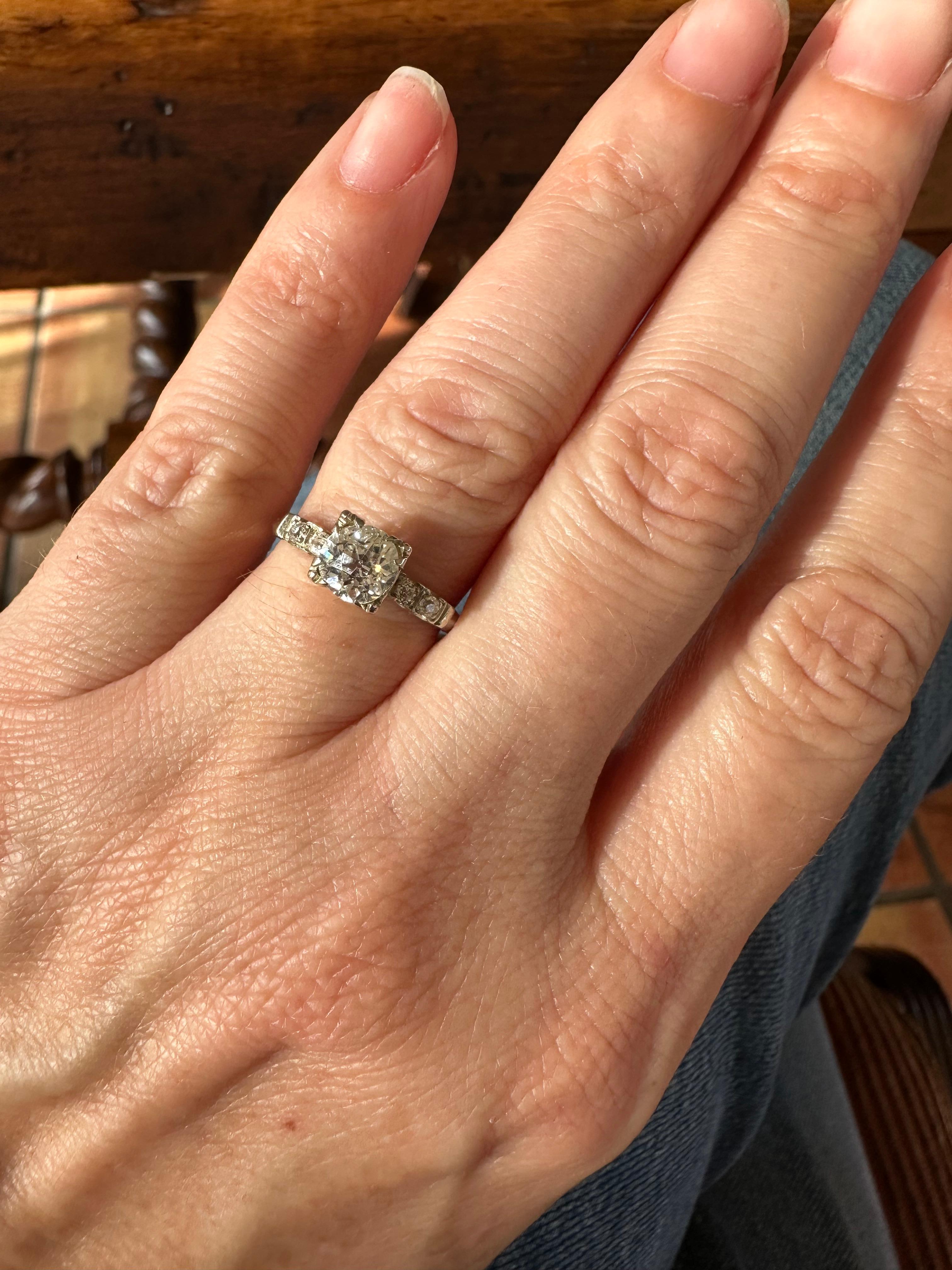 Mid-Century Diamond Engagement Ring  For Sale 2