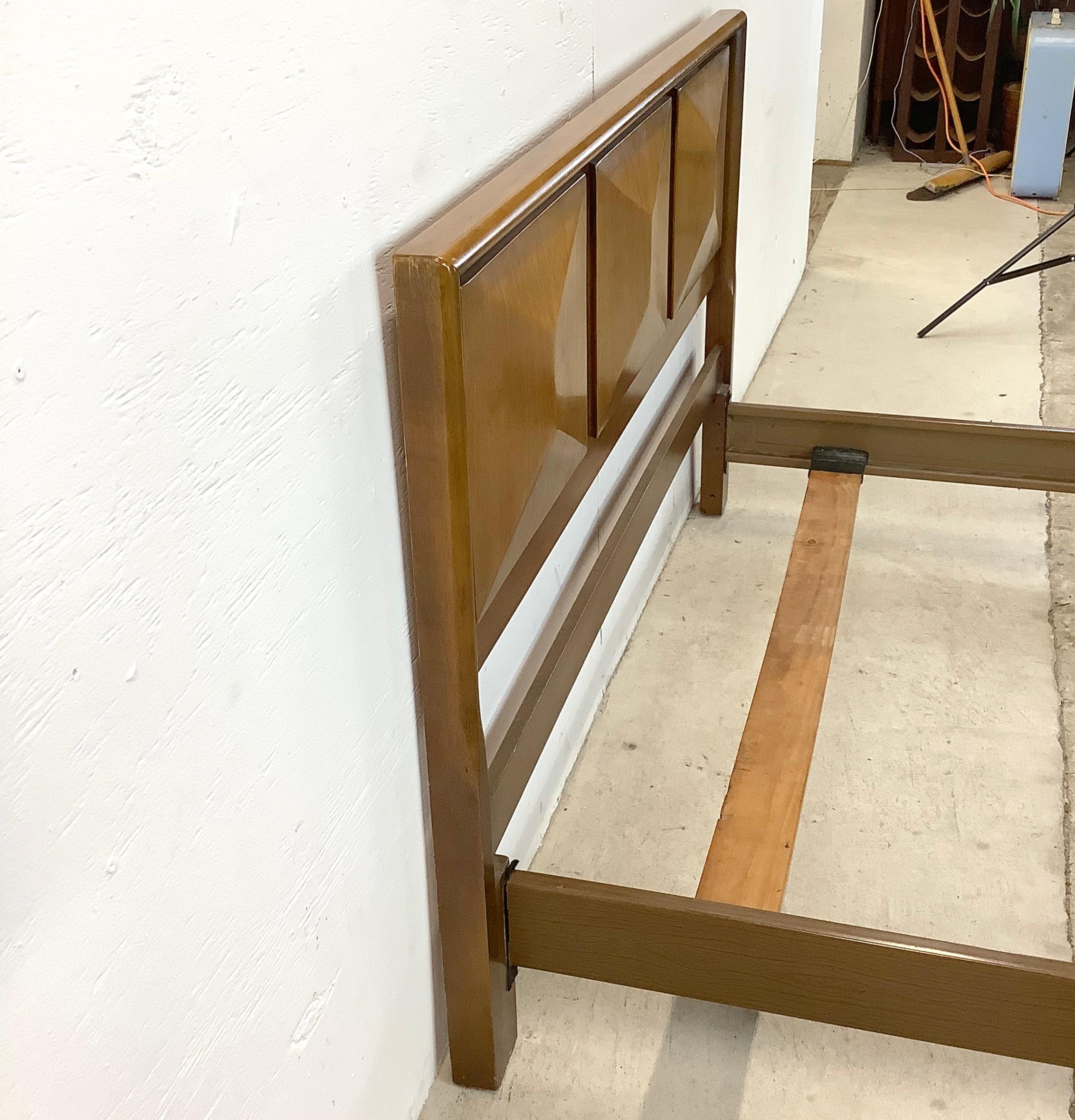 Other Mid-Century Diamond Front Headboard With Bed Frame
