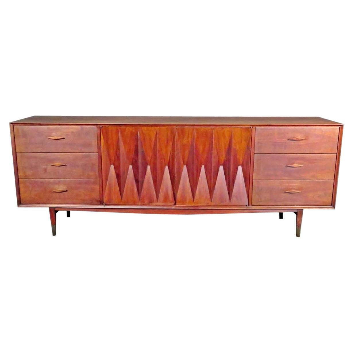 MidCentury Modern Bowed Front Dresser at 1stDibs