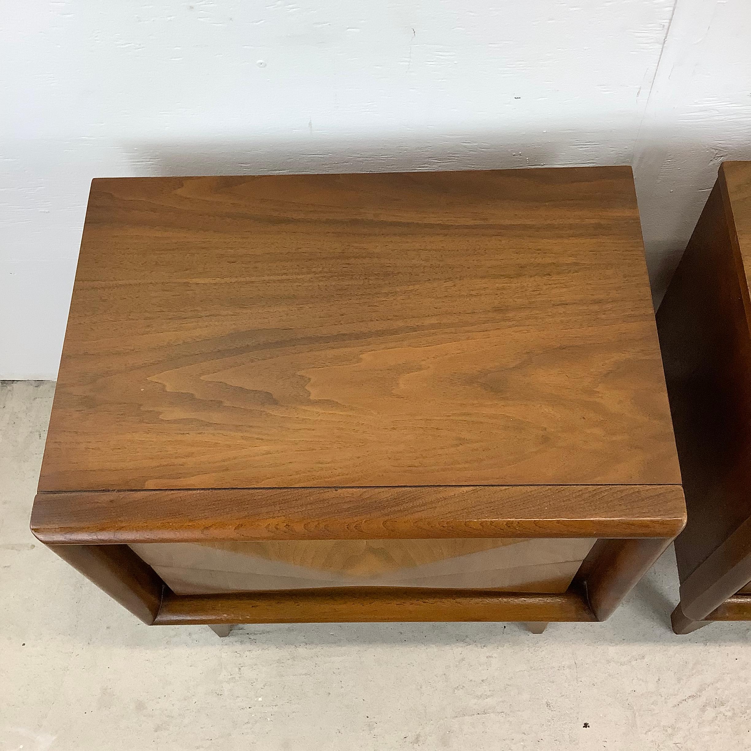 Mid-Century Diamond Front Nightstands by United Furniture 10