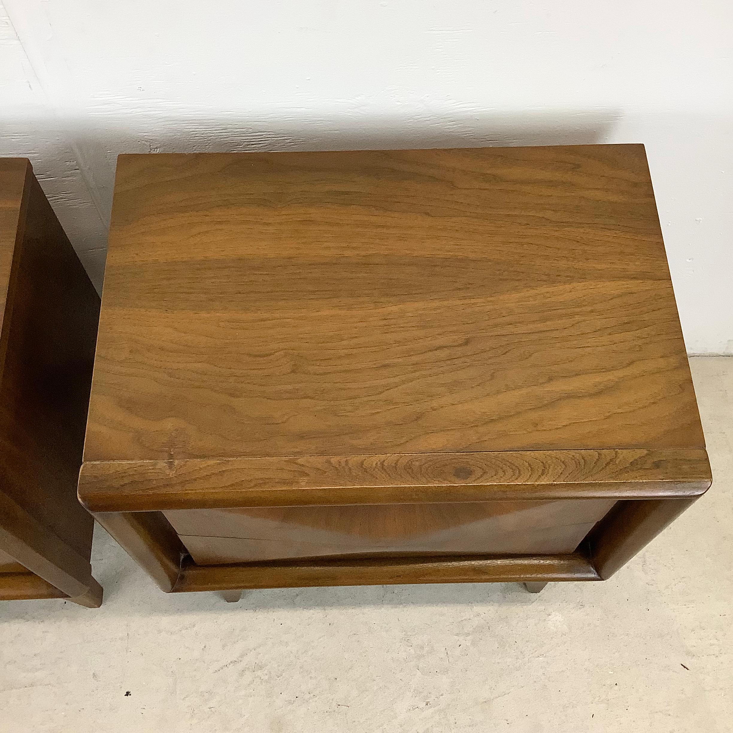 Mid-Century Diamond Front Nightstands by United Furniture 11