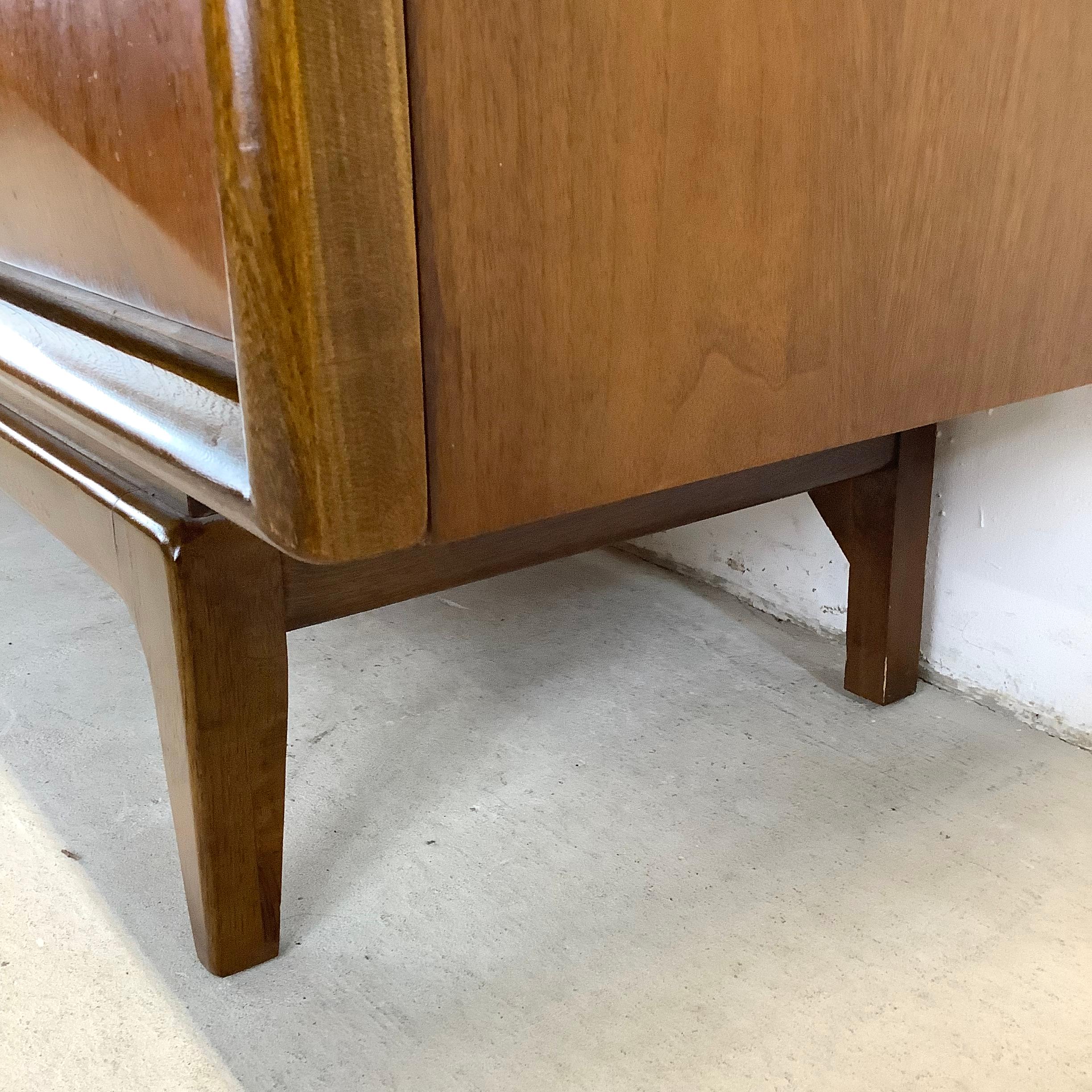 Mid-Century Diamond Front Walnut Dresser by United 4
