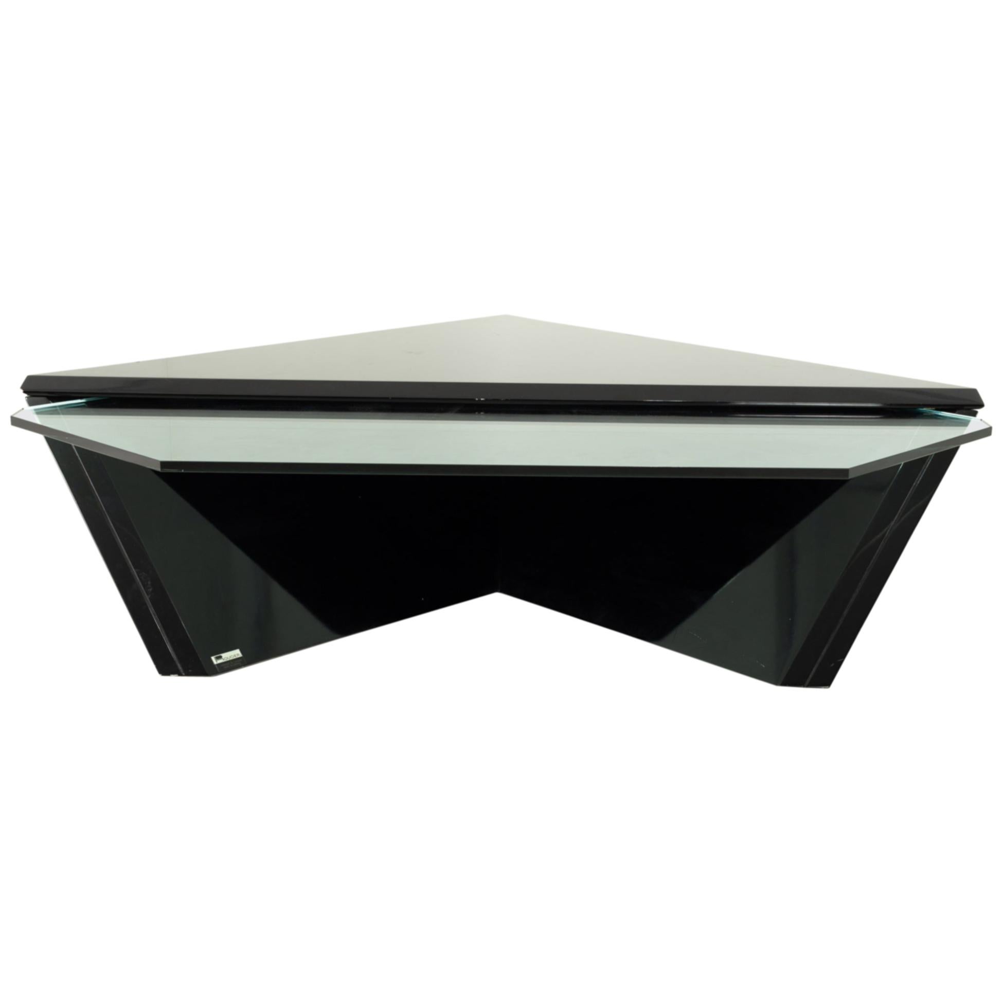 Mid Century diamond glass and lacquer coffee table by Roger Rougier

Measures: 60.25 wide x 47 deep x 16 high

All pieces of furniture can be had in what we call restored vintage condition. That means the piece is restored upon purchase so it’s free
