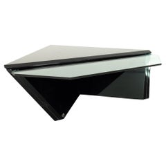 Couchtisch aus Diamantglas und Lack aus der Mitte des Jahrhunderts von Roger Rougier