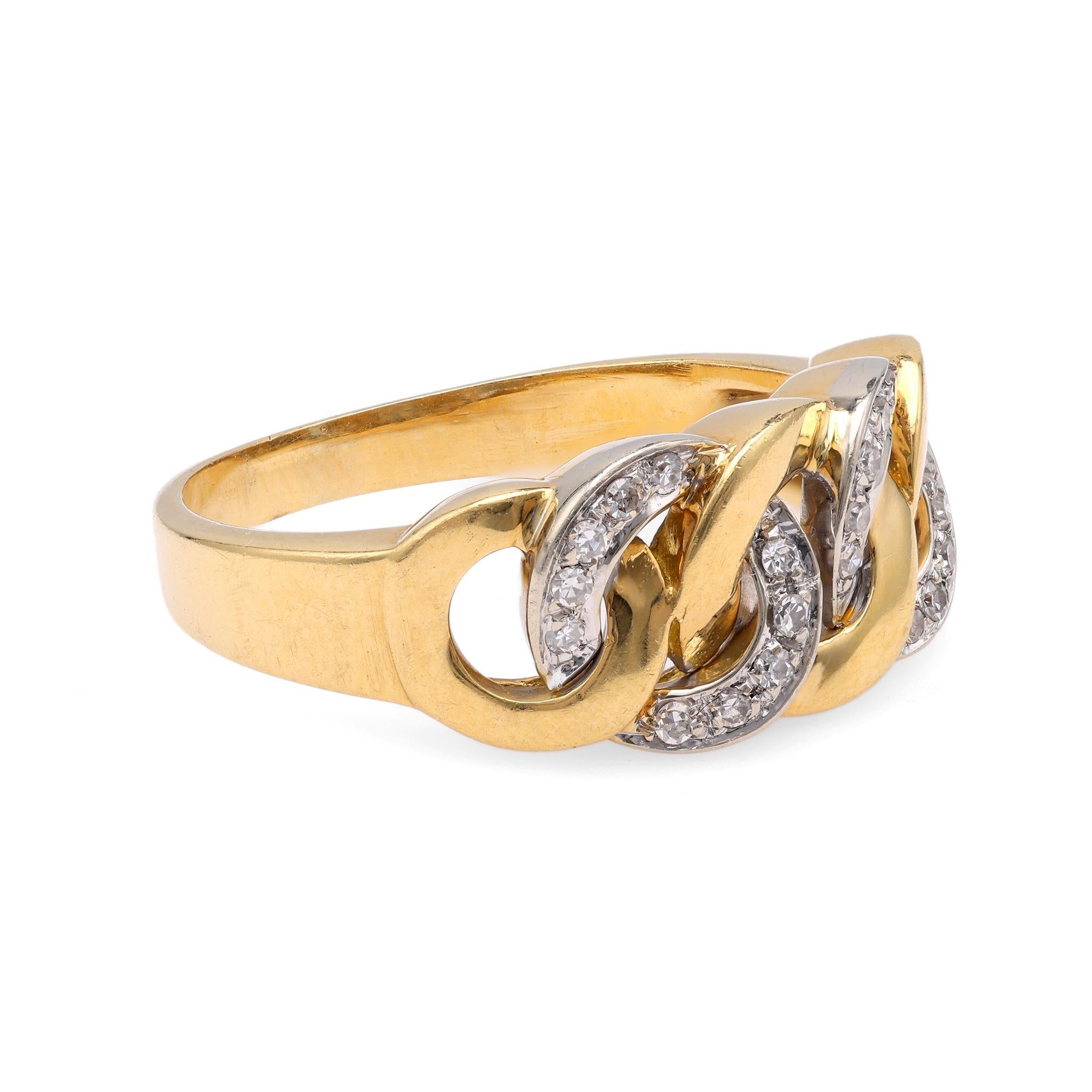 Taille simple Bracelet en or à diamant du milieu du siècle