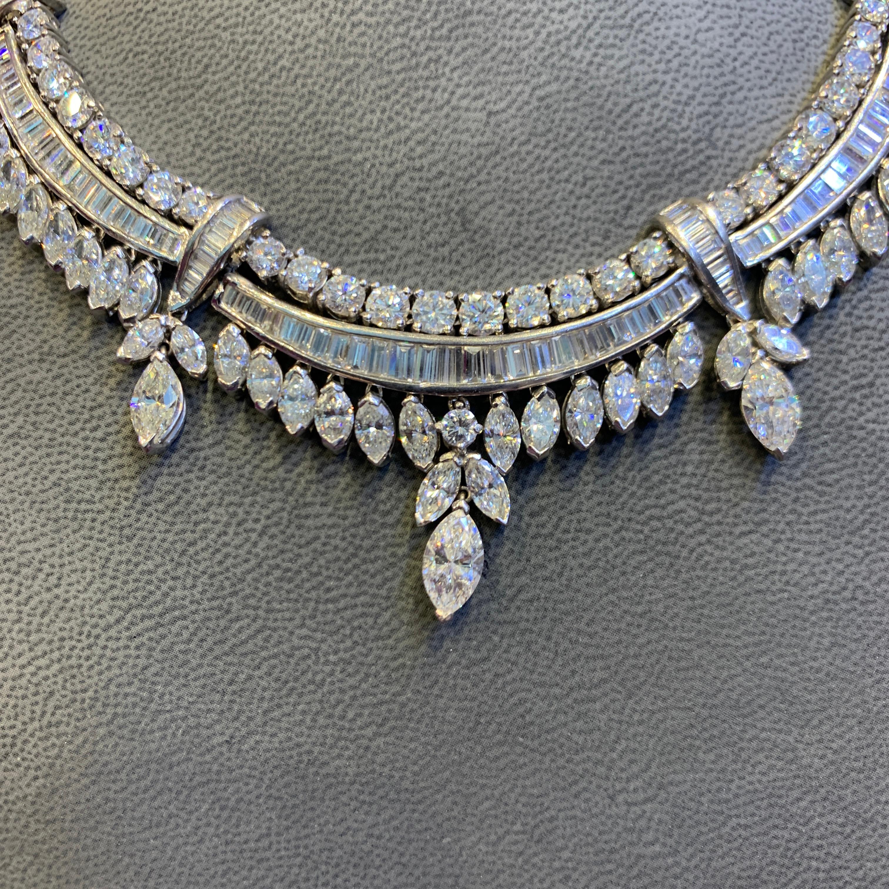 Mid Century Diamond Necklace In Excellent Condition For Sale In New York, NY