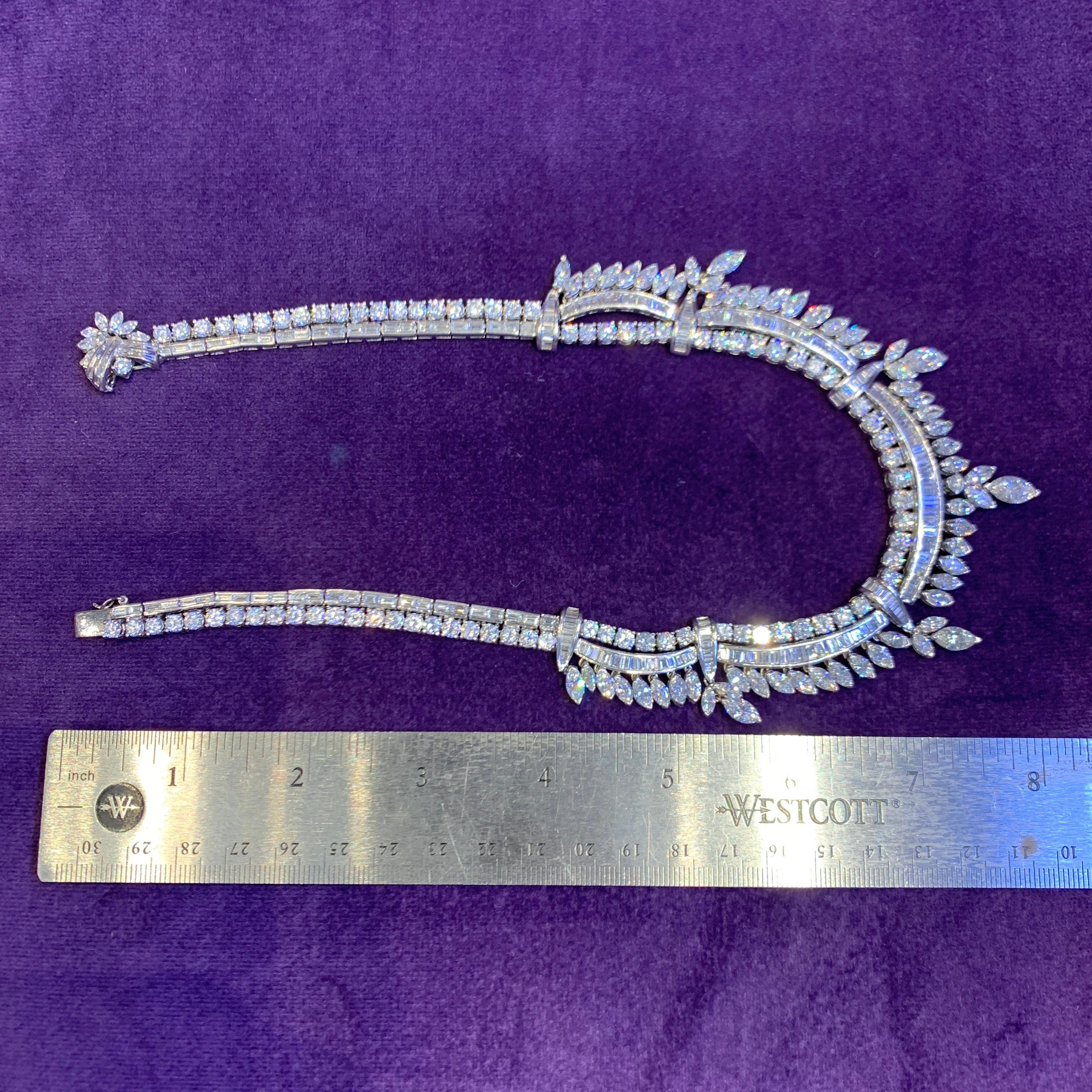 Women's Mid Century Diamond Necklace For Sale