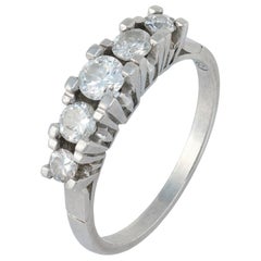 Mid-Century diamond platinum band