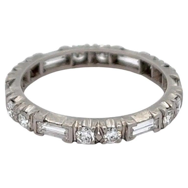 Midcentury Diamond Platinum Eternity Band 1