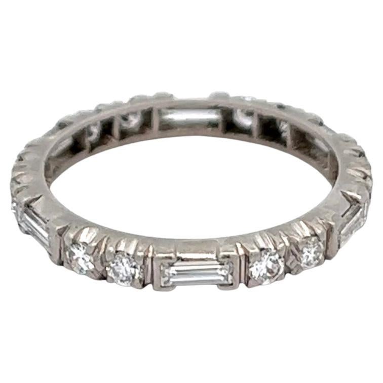 Midcentury Diamond Platinum Eternity Band