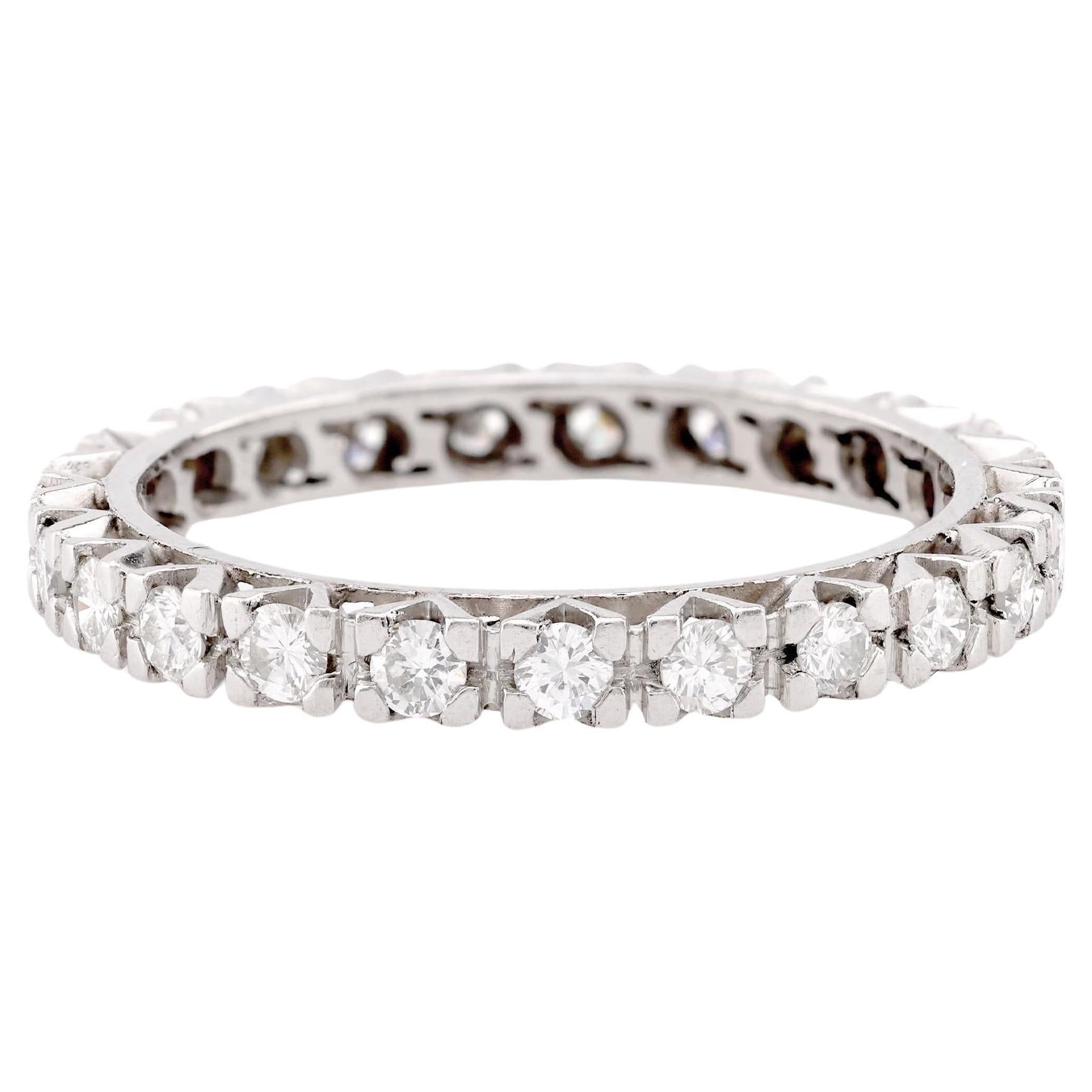 Mid Century Diamond Platinum Eternity Band