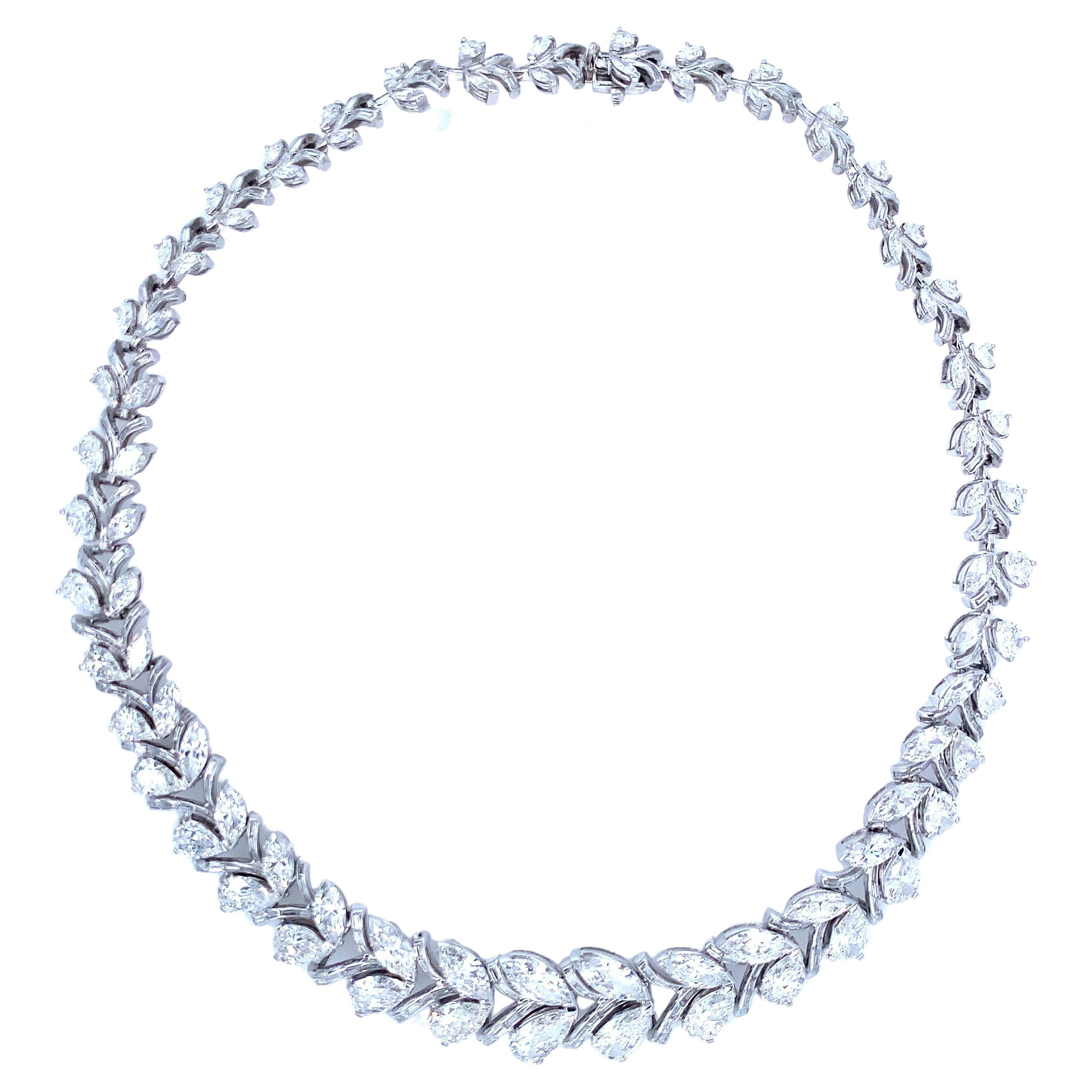 Mid-Century Diamond Platinum Necklace For Sale
