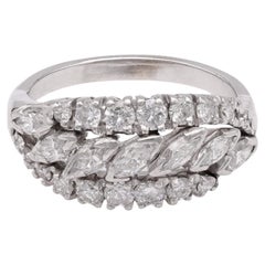 Mid-Century Diamond Platinum Ring