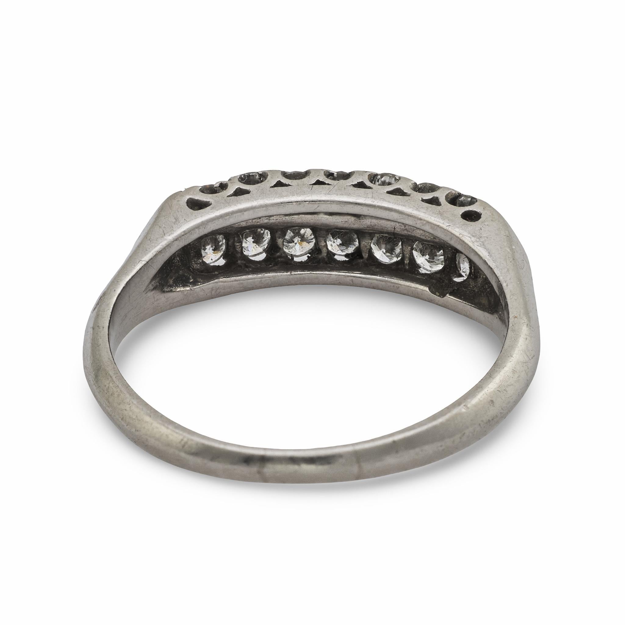 Contemporain Alliance en diamant et platine du milieu du siècle en vente
