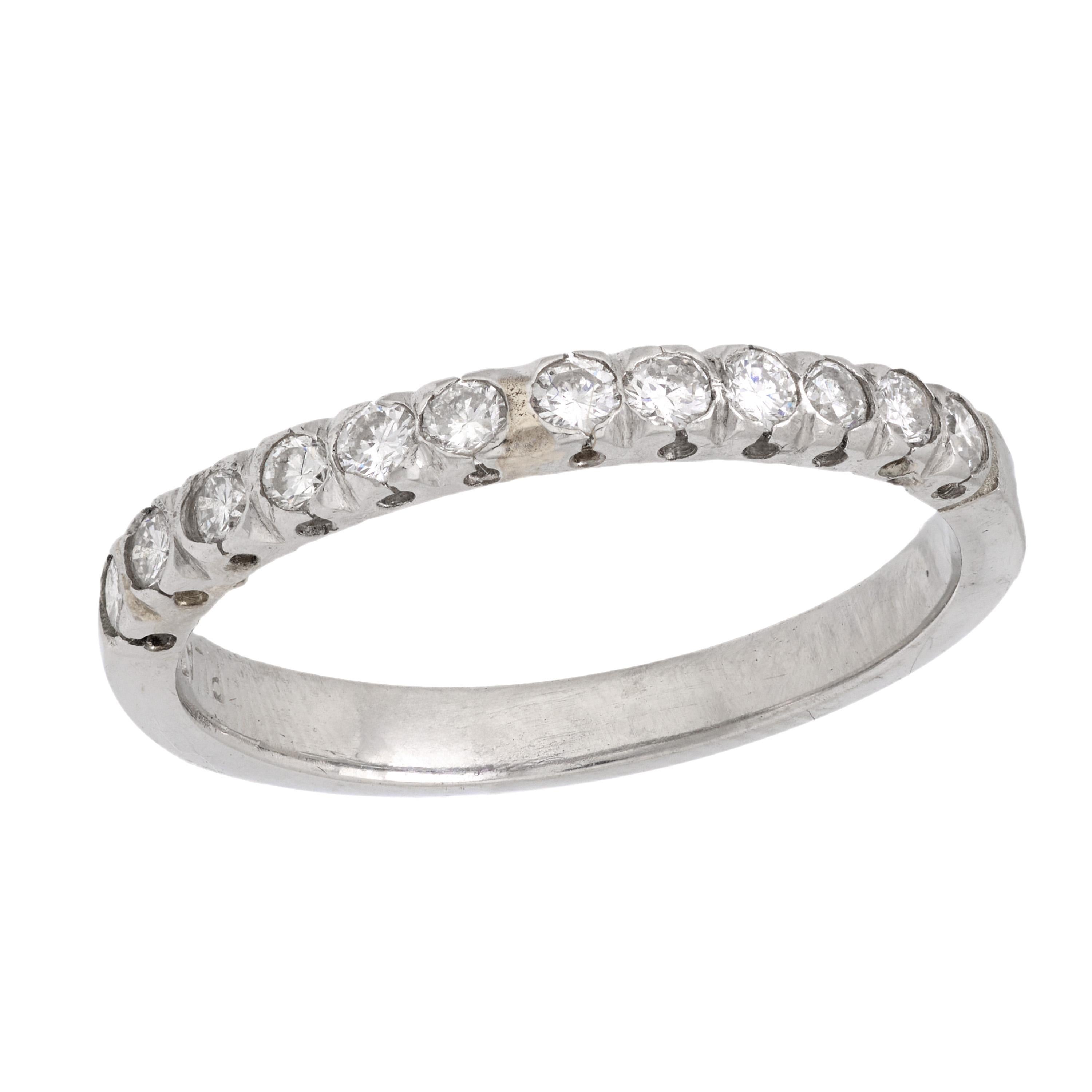 Mid Century diamond platinum wedding band For Sale