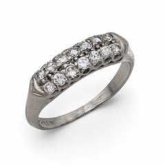 Diamant-Platin-Trauring aus der Mitte des Jahrhunderts