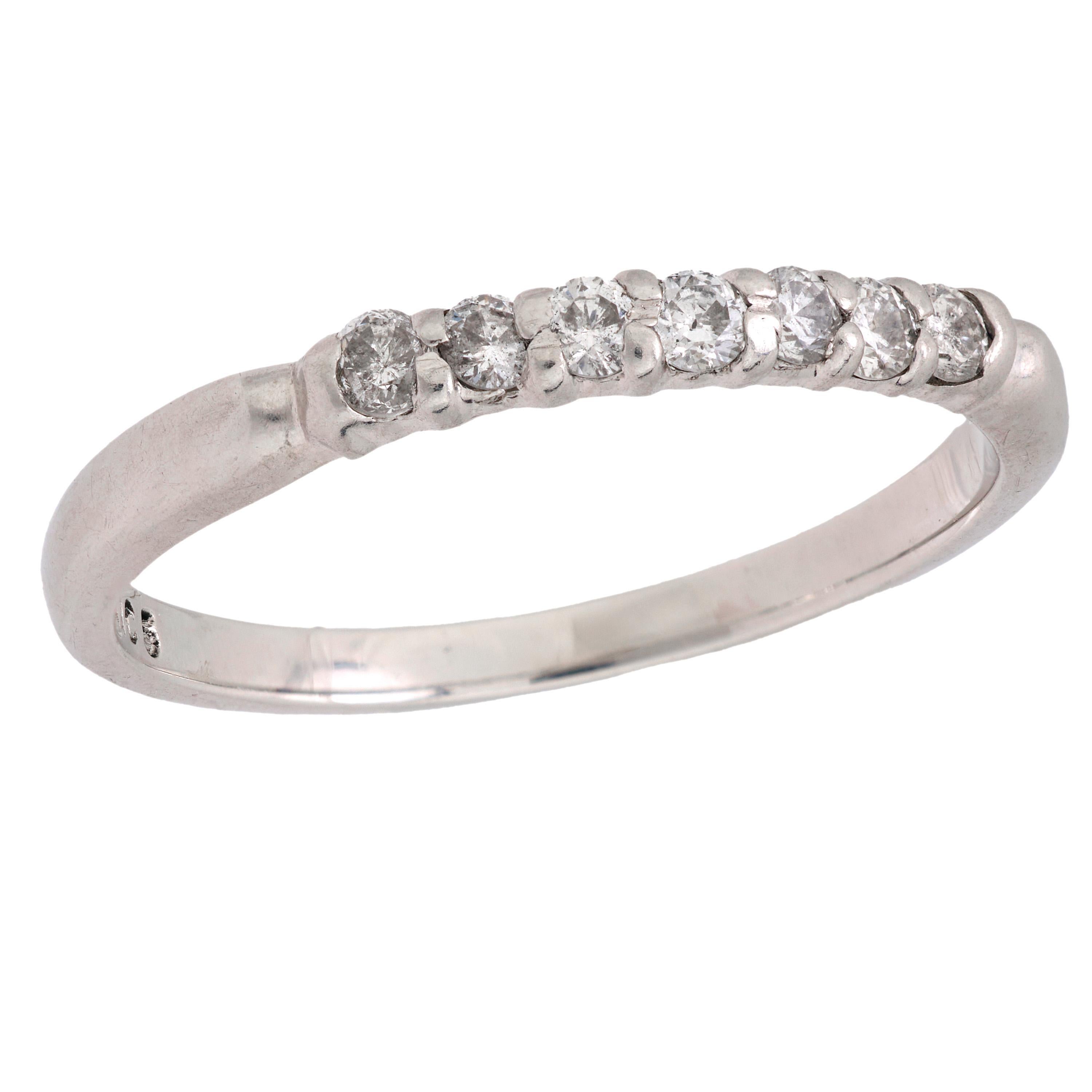 Mid Century diamond platinum wedding ring For Sale