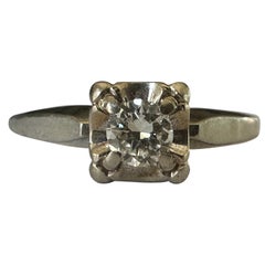 Anello di fidanzamento solitario con diamante del Mid-Century