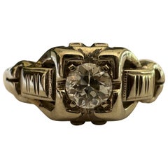 Diamant-Solitärring aus der Mitte des Jahrhunderts