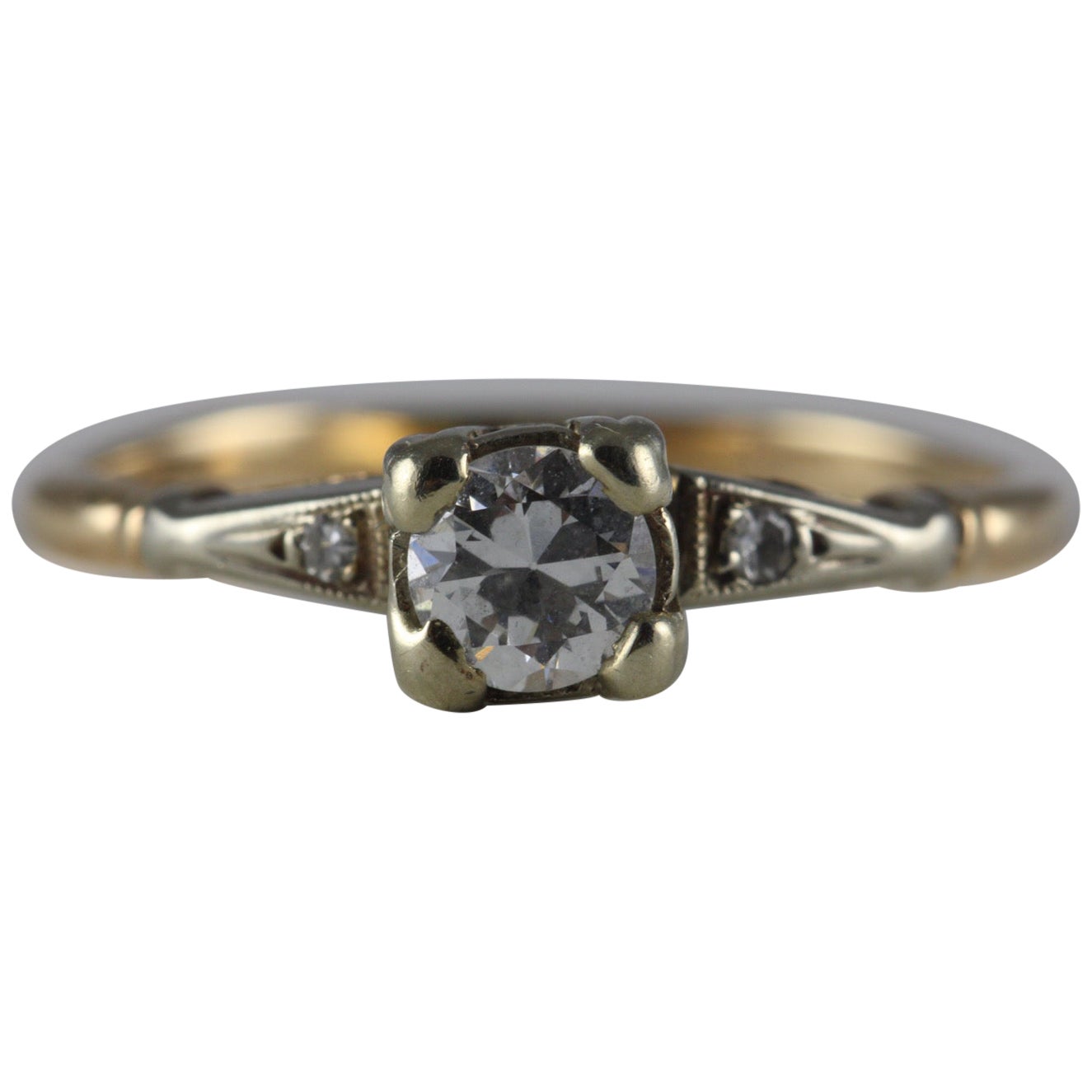 Mid-Century Diamond Three-Stone Ring