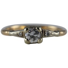 Mid-Century Diamond Three-Stone Ring