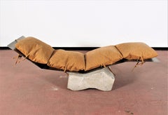 Stahl-Chaise-Longue "Diapason" aus der Jahrhundertmitte von G. De Lucchi & T. Saracino:: 1973