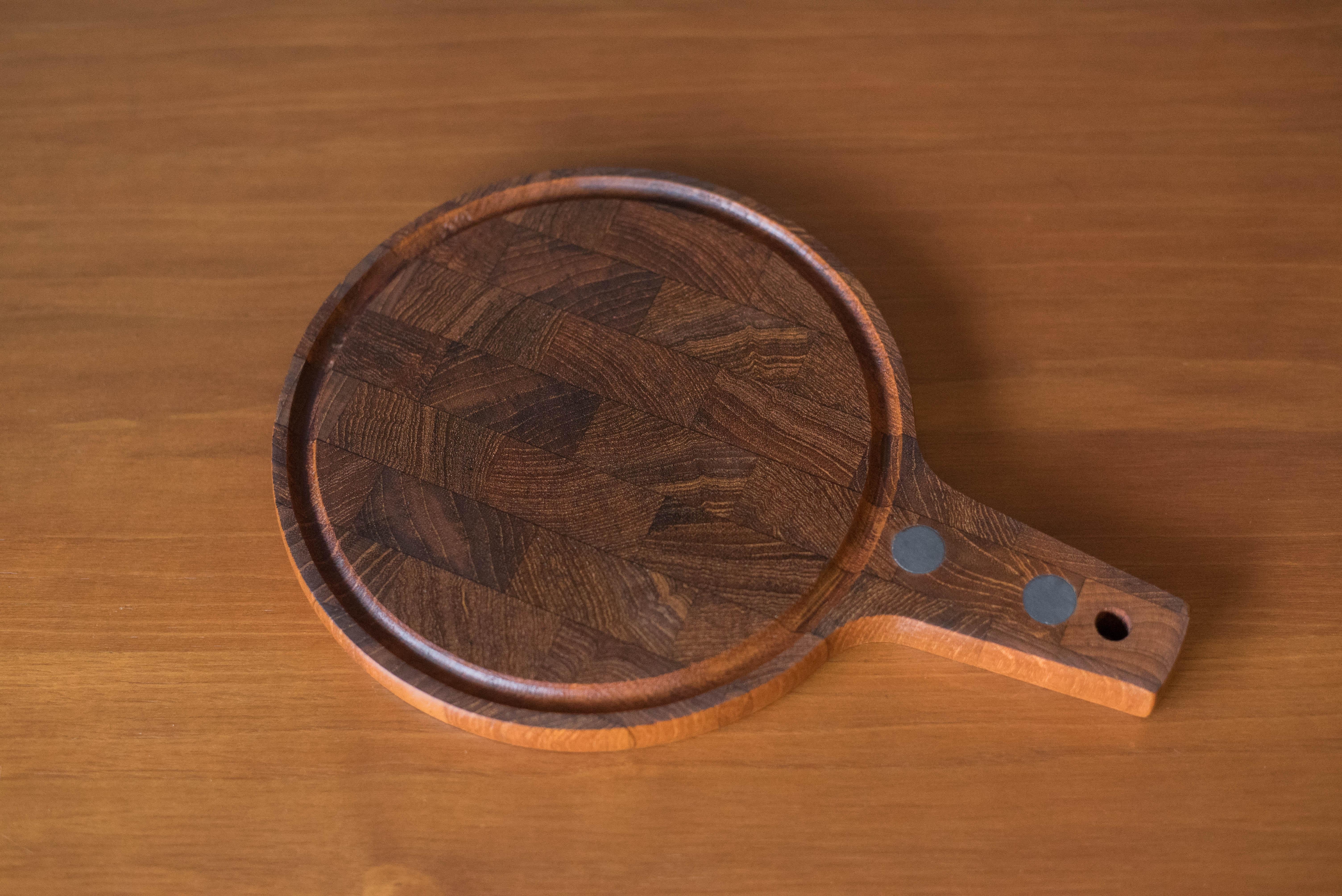 Scandinavian Modern Mid Century Digsmed Teak Charcuterie and Cheese Board Serving Tray For Sale