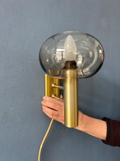 Applique en verre et laiton Dijkstra du milieu du siècle, 1970