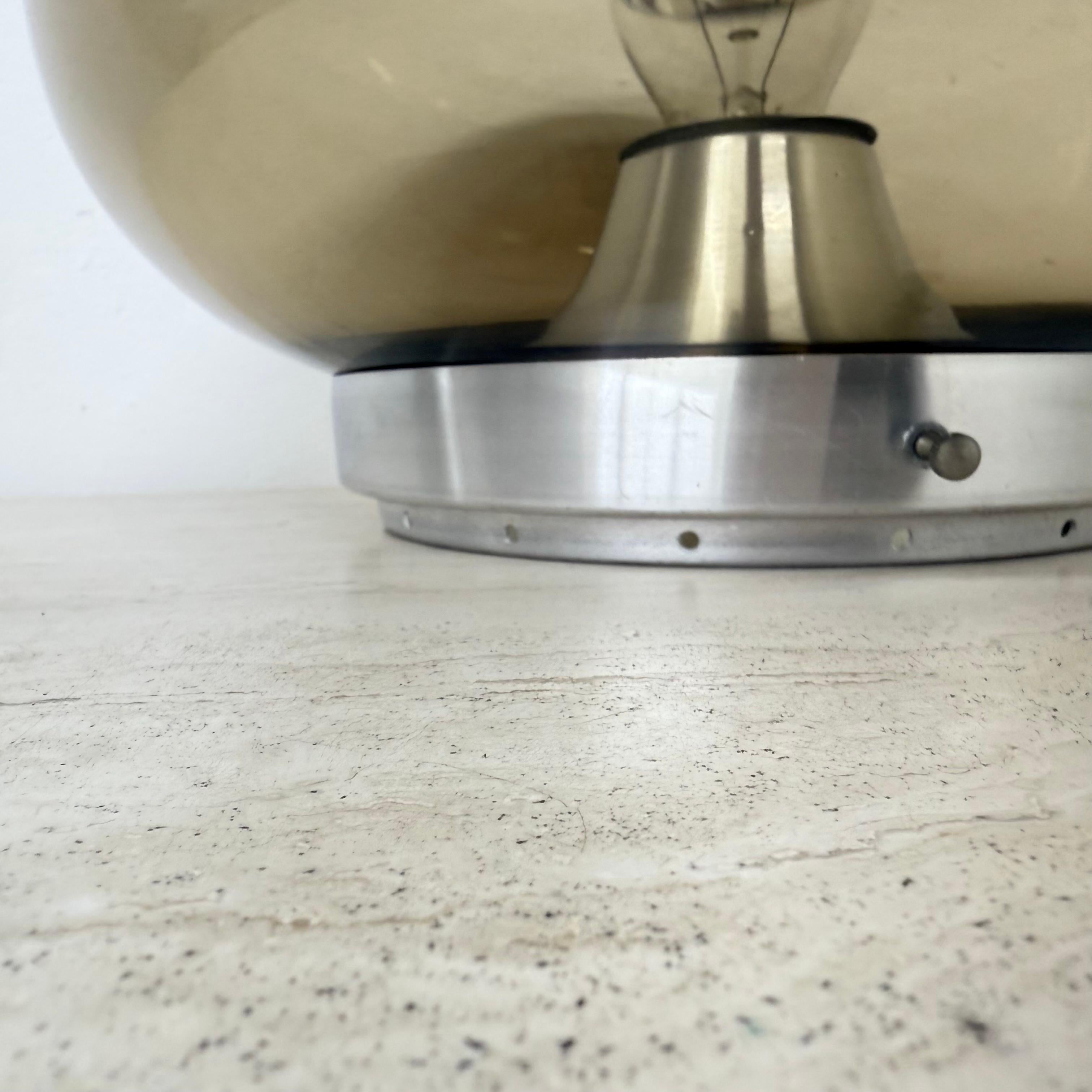 Lámpara de techo de cristal ahumado Dijkstra de mediados de siglo space age, años 70 en venta 6