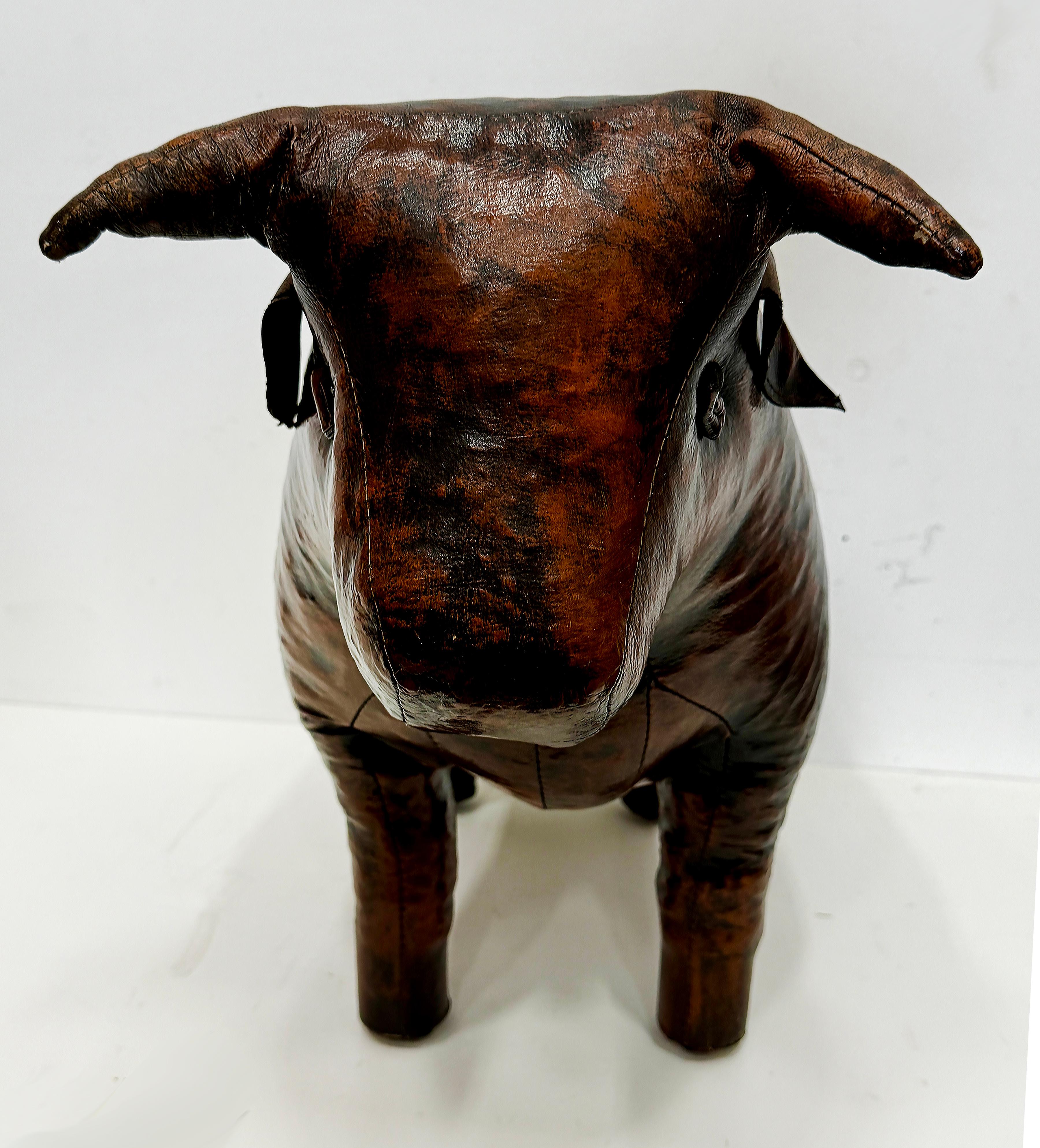  Mid-century Dimitri Omersa for Valenti Home Bull Ottoman

Offered for sale is a vintage cowhide-leather bull ottoman or footstool by Dimitri Omersa (1927-1975) for Valenti Home.  Why give home to a ubiquitous Abercrombie and Fitch hippopotamus when