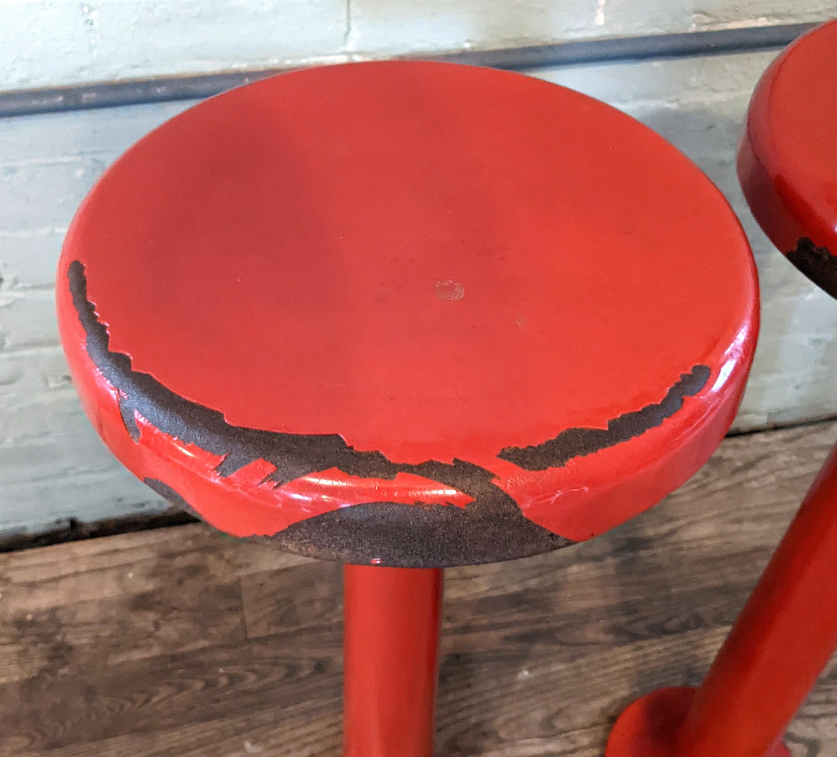 Steel Mid-Century Diner Stools For Sale