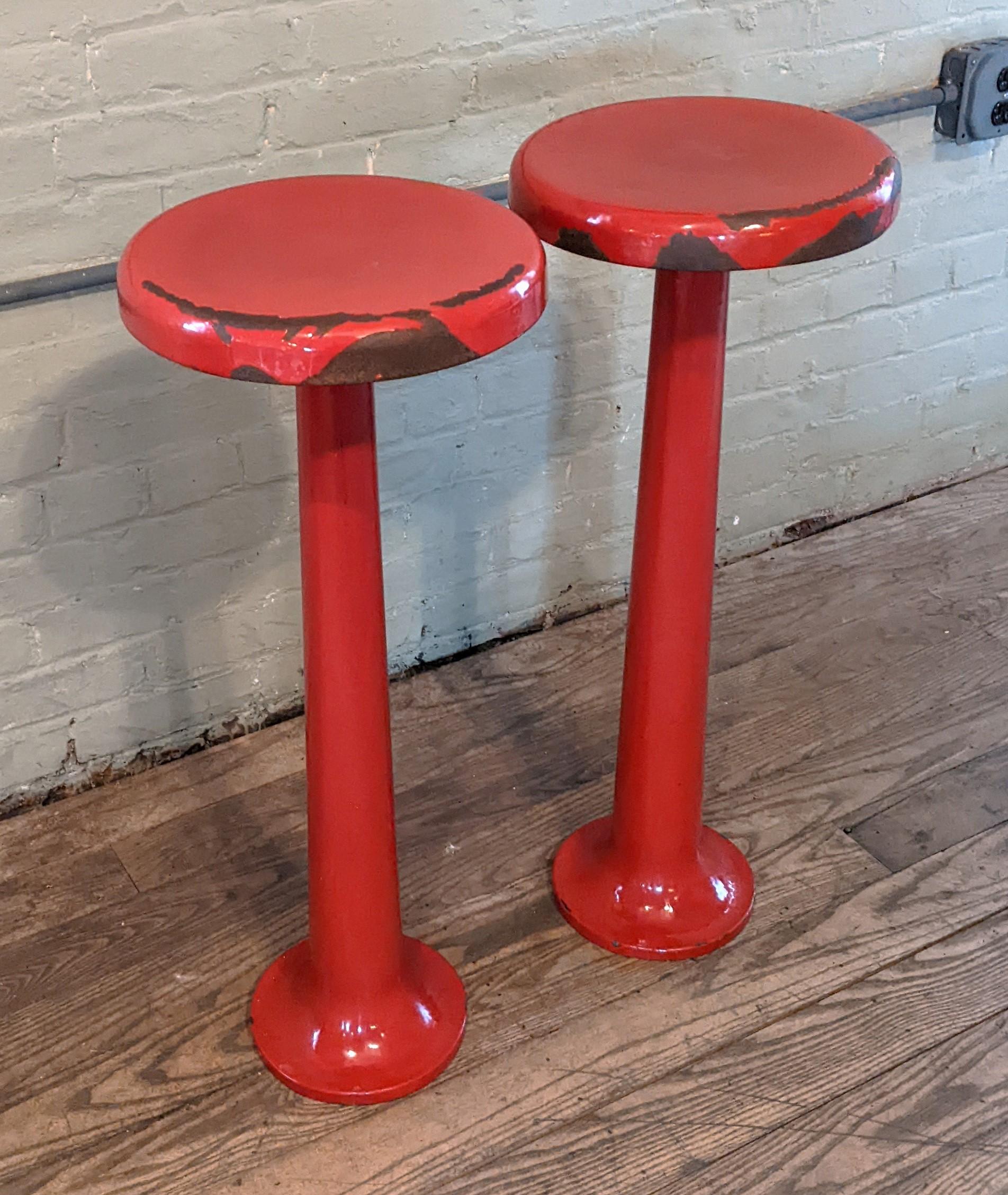 Vintage red counter stools

Seat height: 29 1/2