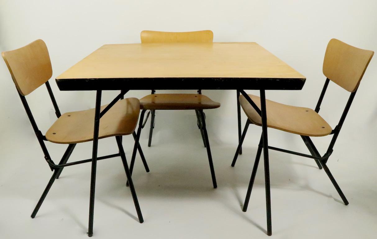 Mid-Century Modern Mid Century Dinette Card Table Set by Cavalier For Sale