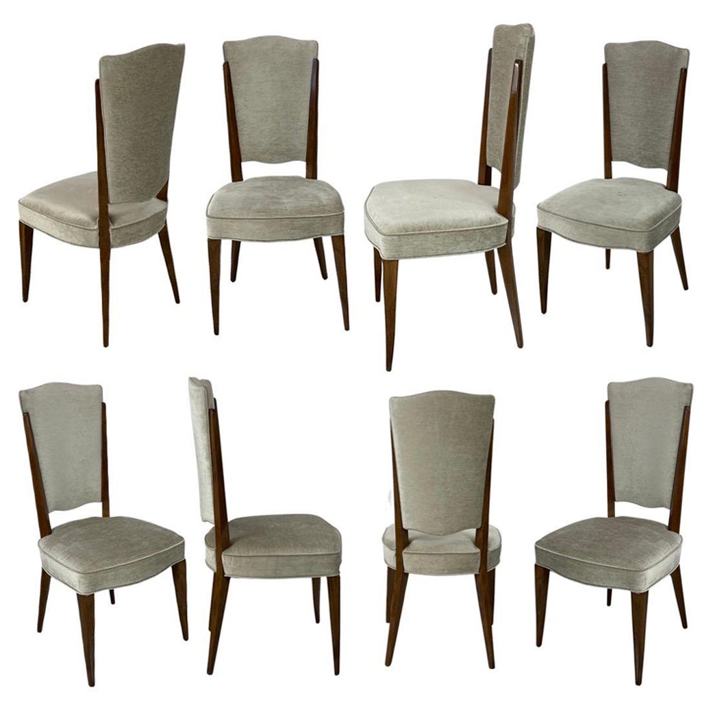 Set di sedie da pranzo di metà secolo con 8 sedie