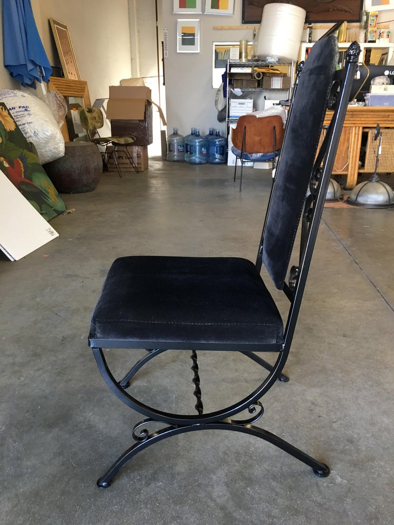 Midcentury Dining Chair with Scrolling Pattern, Set of Four For Sale at ...