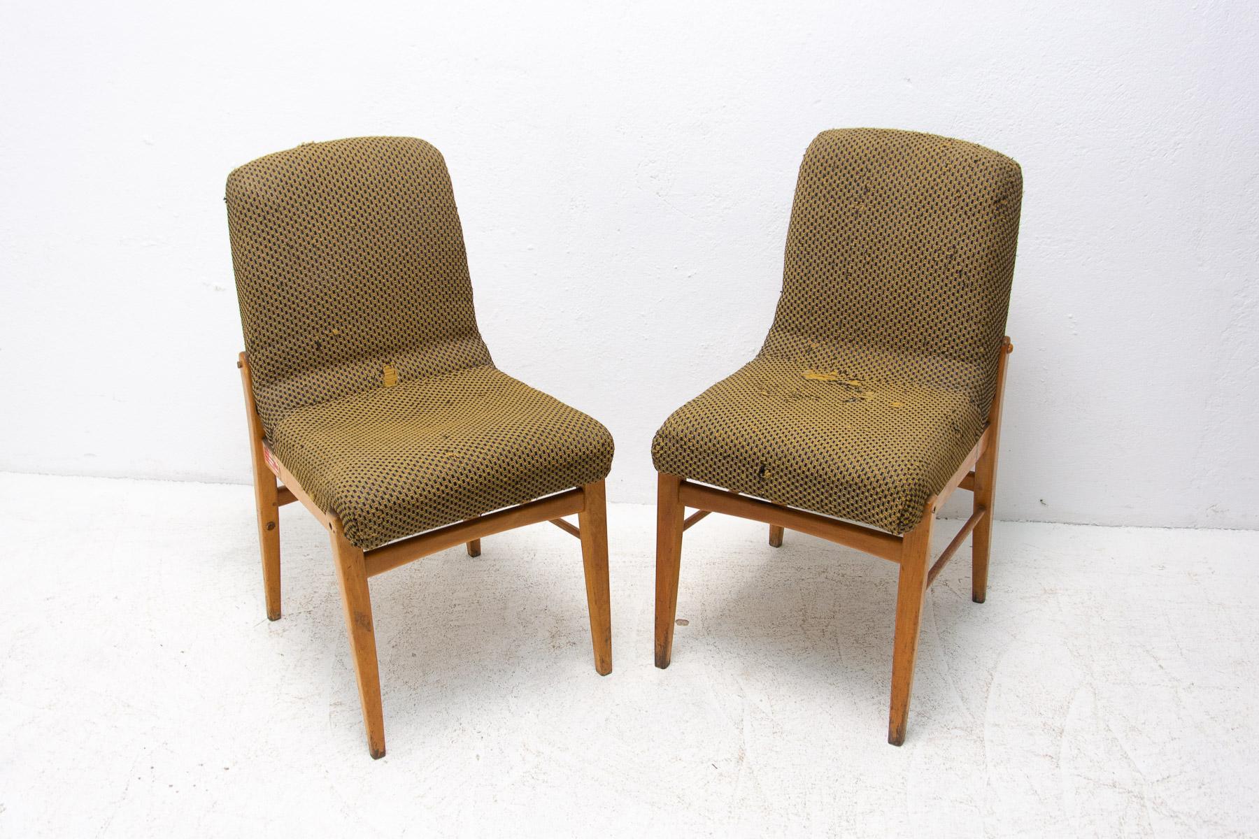 Mid-Century Modern Chaises de salle à manger du milieu du siècle dernier, années 1960, lot de 2 en vente