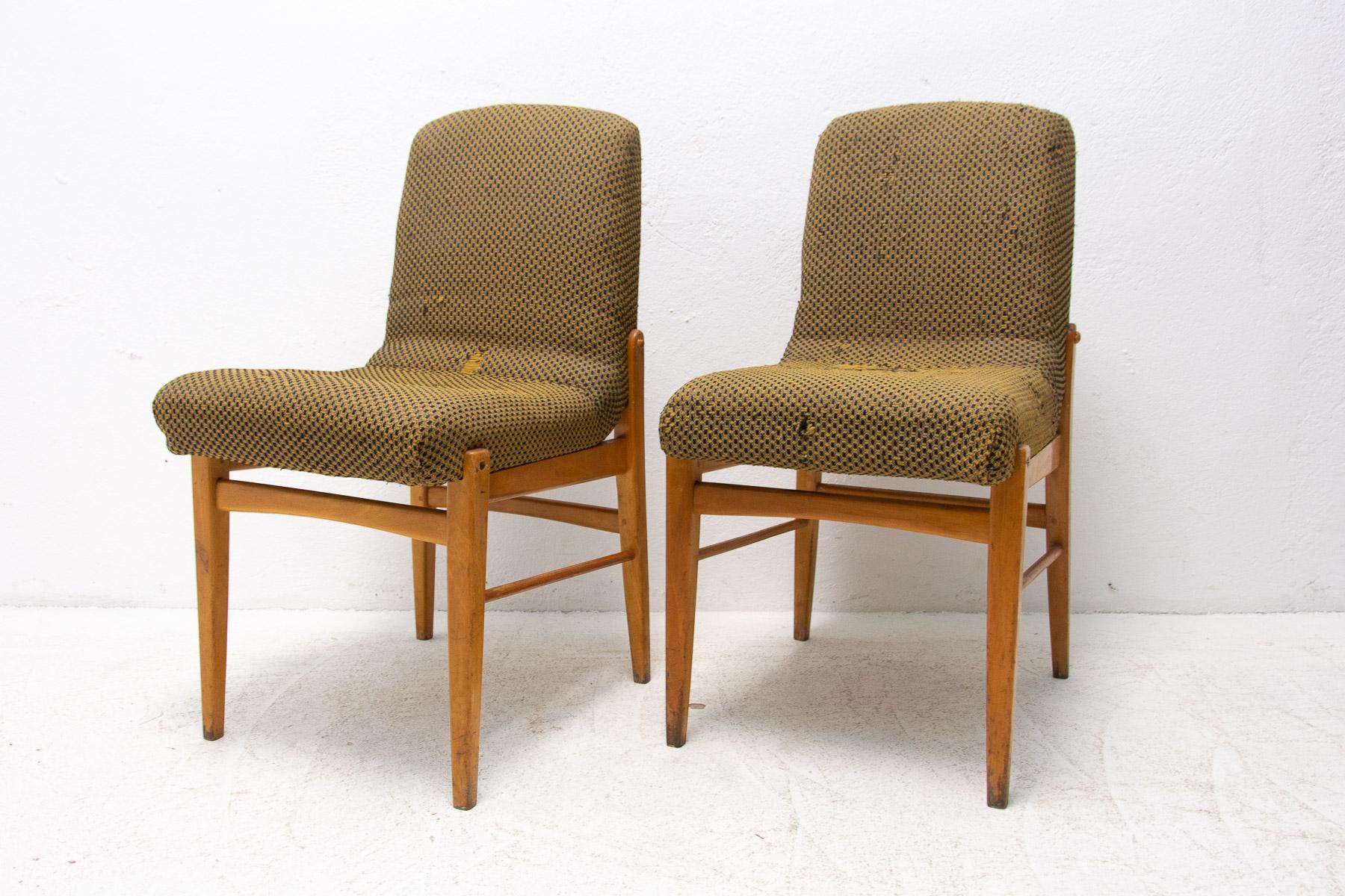 Mid century Dining Chairs, 1960s, Set of 2 In Good Condition For Sale In Prague 8, CZ
